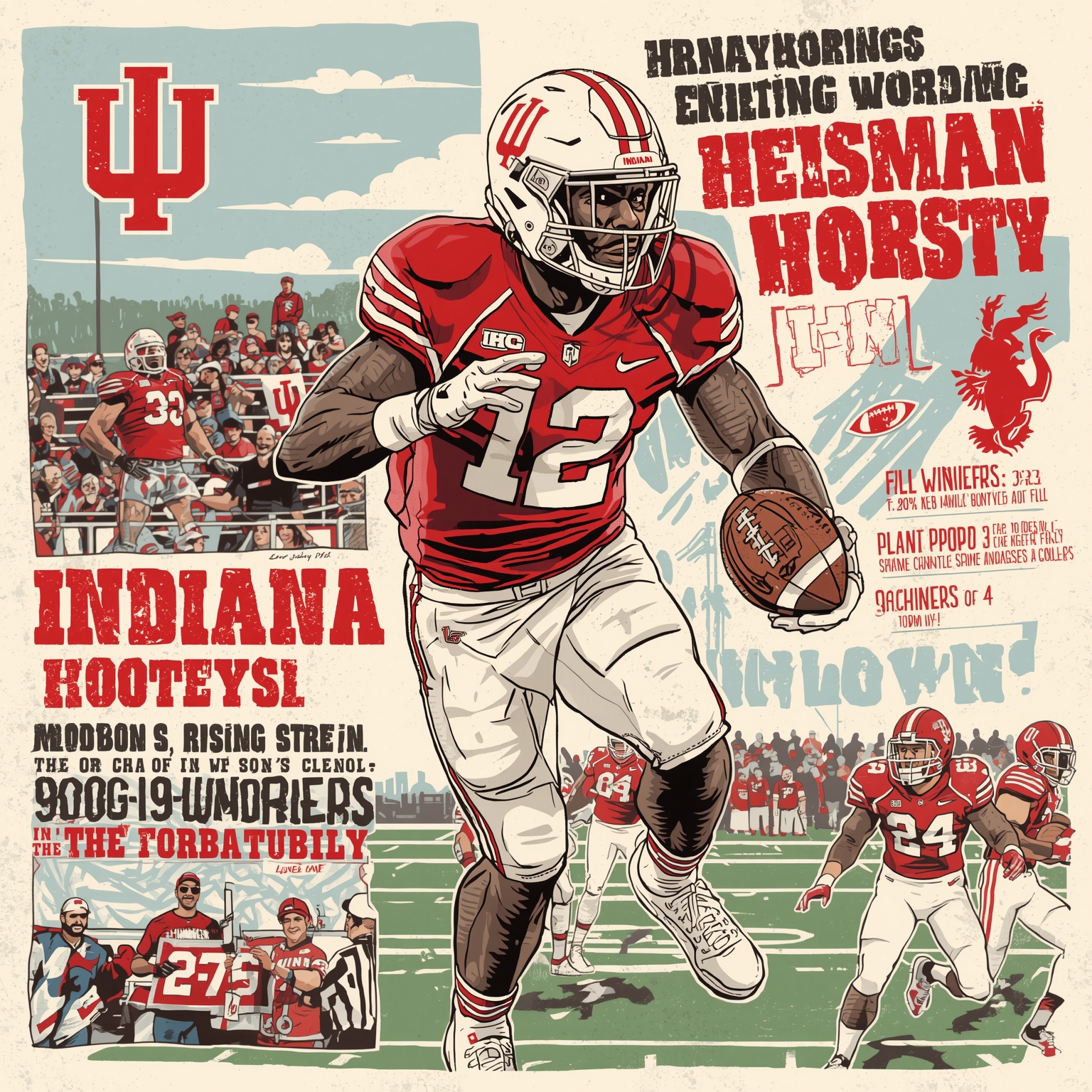 Hoosiers' Rising Star Embraces Heisman Spotlight - painting of Indiana Hoosiers football venue