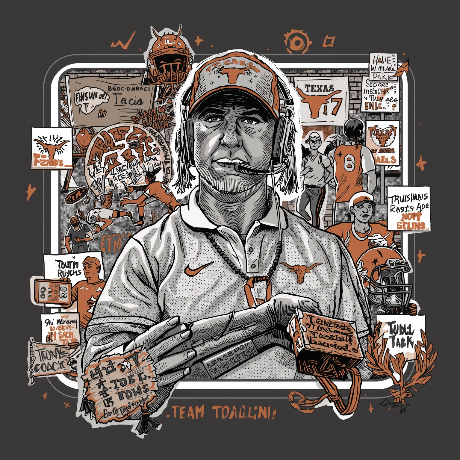 Texas Coach Feuds: Rants, Rivalries, and Trash Talk - painting of Texas Longhorns football venue