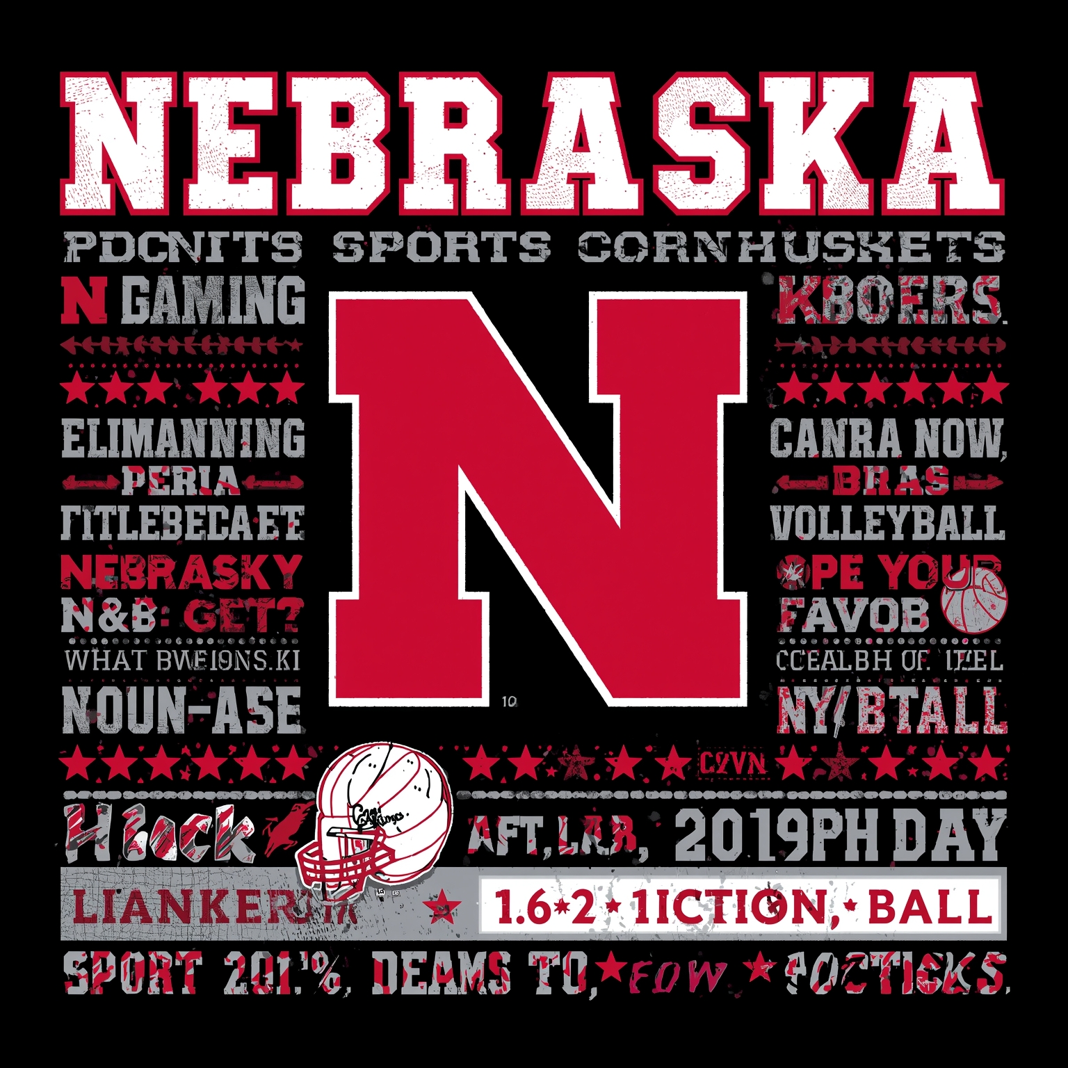 Nebraska Sports Spotlight: Portal, Volleyball & Brackets - painting of Nebraska Cornhuskers football, volleyball, basketball venue