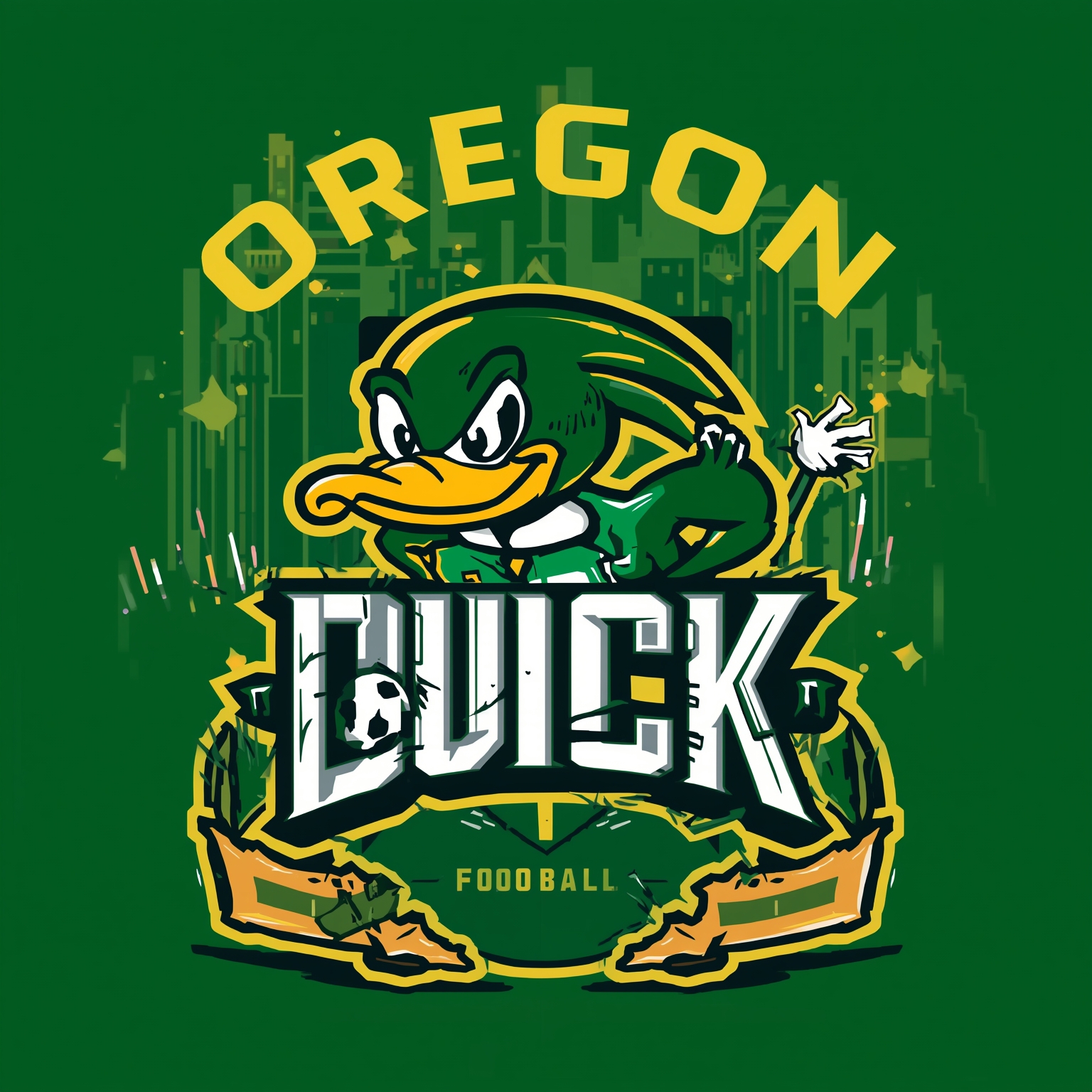 Ducks Duo Deliver Hot Takes on Pat McAfee Show - painting of Oregon Ducks football venue