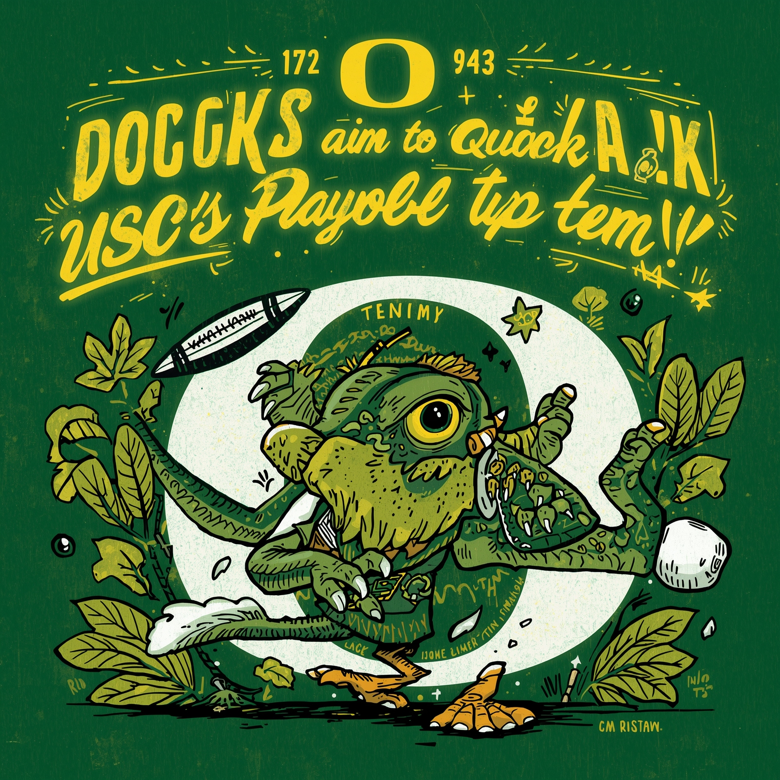 Ducks Aim to Quack USC’s Playoff Dreams - painting of Oregon Ducks football venue