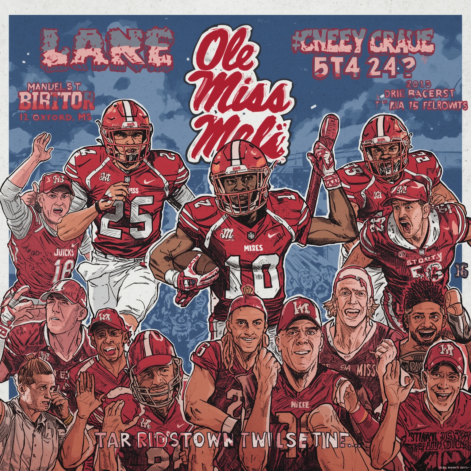 Lane Kiffin's SEC Coaching Bidding War - painting of Ole Miss Rebels football venue