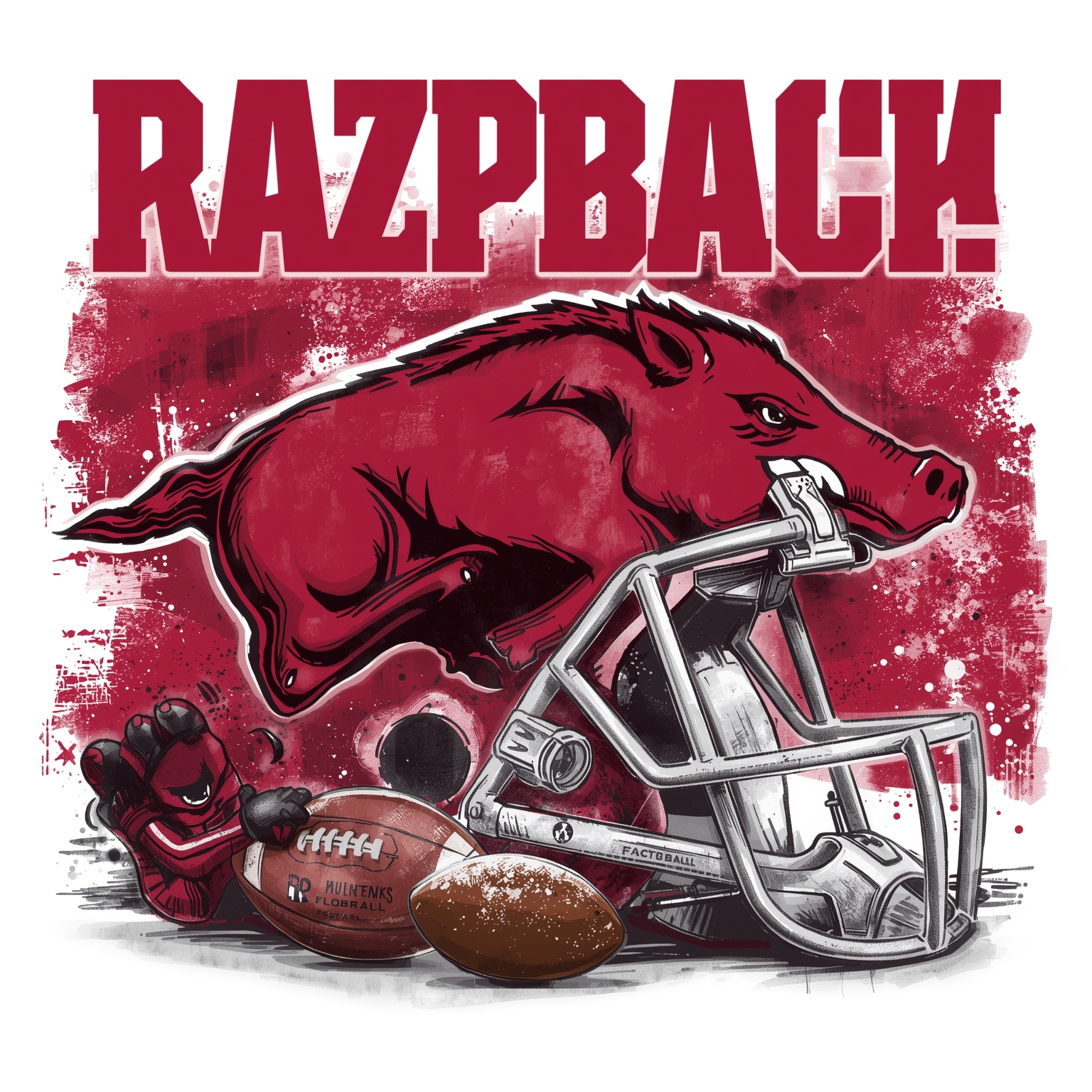Arkansas Football’s Turning Point and Coach Hunt - painting of Arkansas Razorbacks football venue