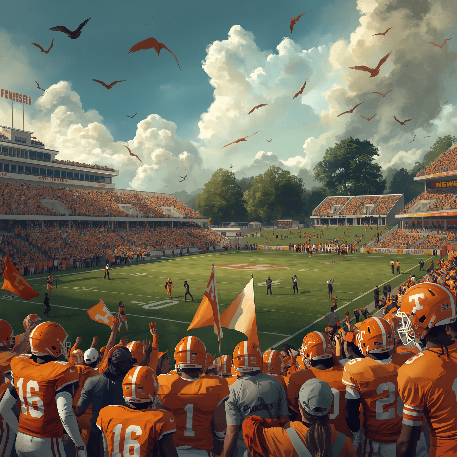 Swamp Shock: Vols’ Victory and DeSantis’ Reaction - painting of Tennessee Volunteers football venue