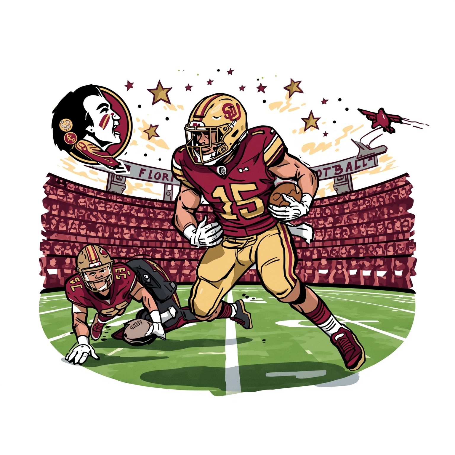 FSU Football: Road Notes & Recruiting Shakeup - painting of Florida State Seminoles football venue