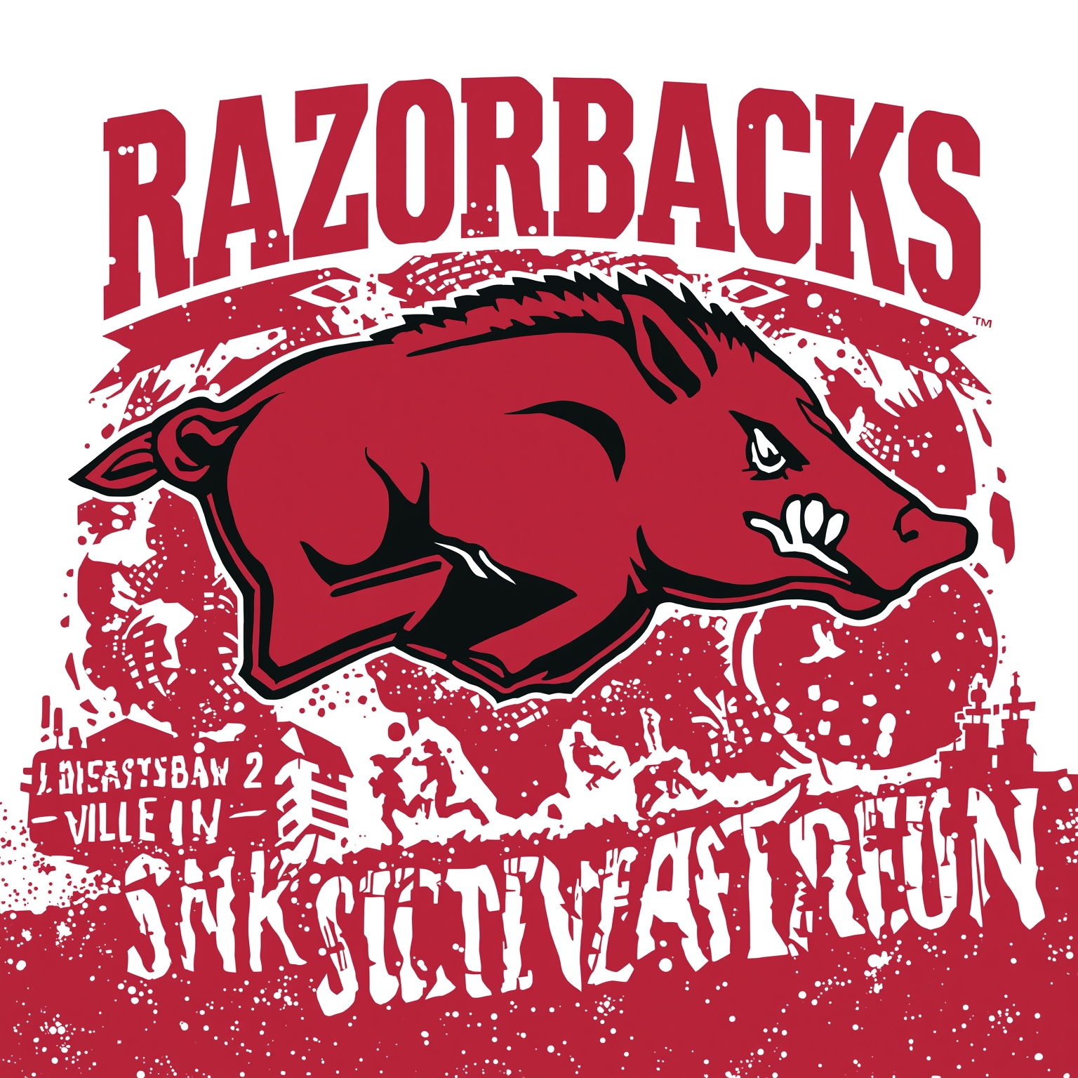 A Razorback Recruitment Revelation - painting of Arkansas Razorbacks basketball venue