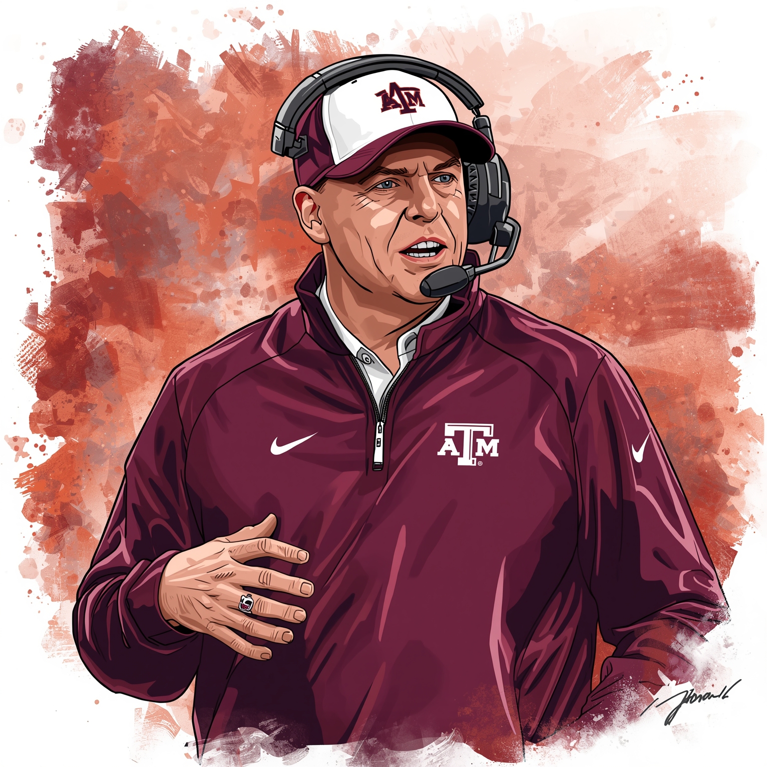 Jimbo Fisher Eyes Auburn Return After A&M Exit - painting of Texas A&M Aggies football venue