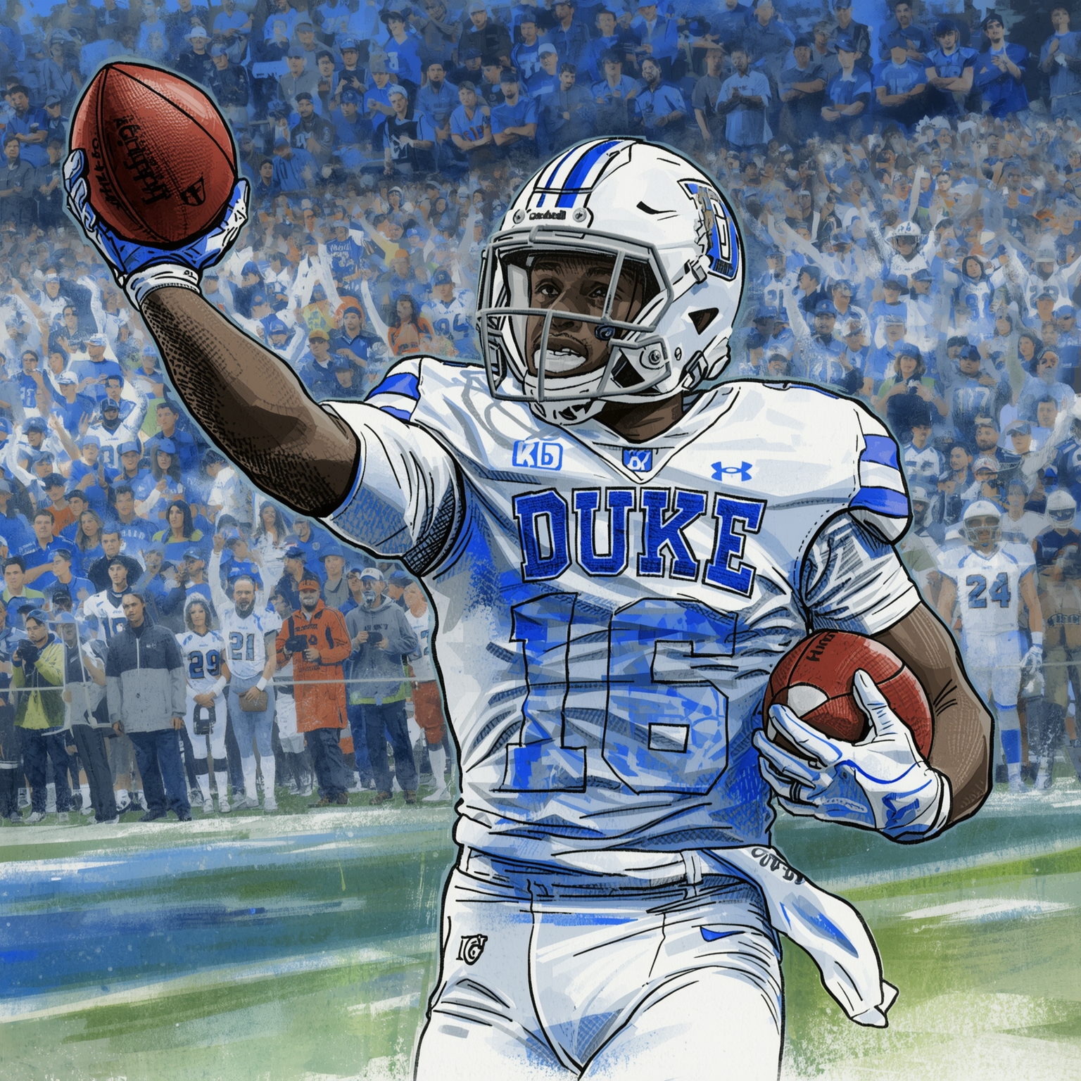 Blue Devils’ Shootout: Defense Woes, Offensive Heroes - painting of Duke Blue Devils football venue