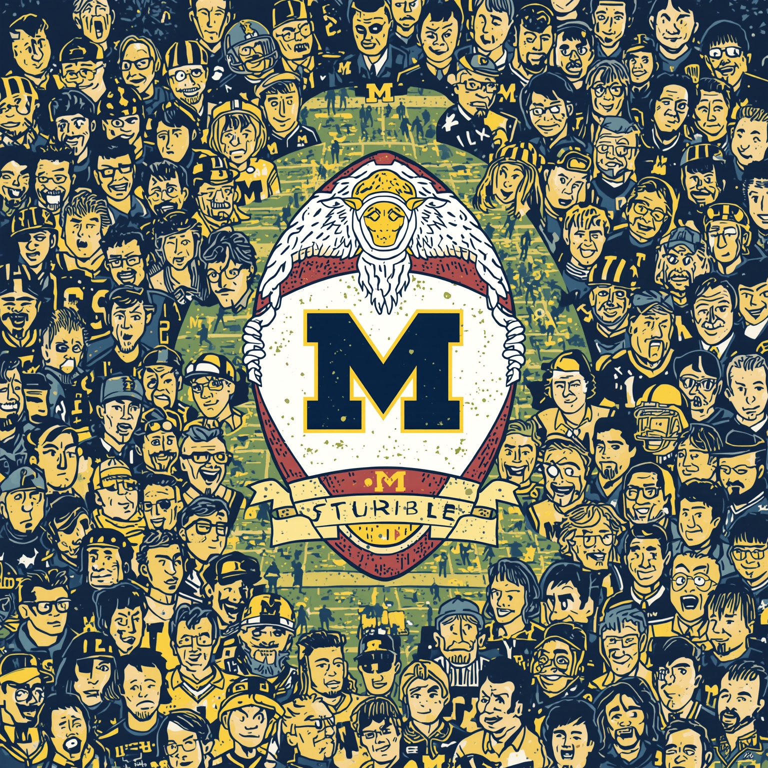 From Top Recruit to 1969 Underdogs: Michigan’s Rivalry - painting of Michigan Wolverines football venue