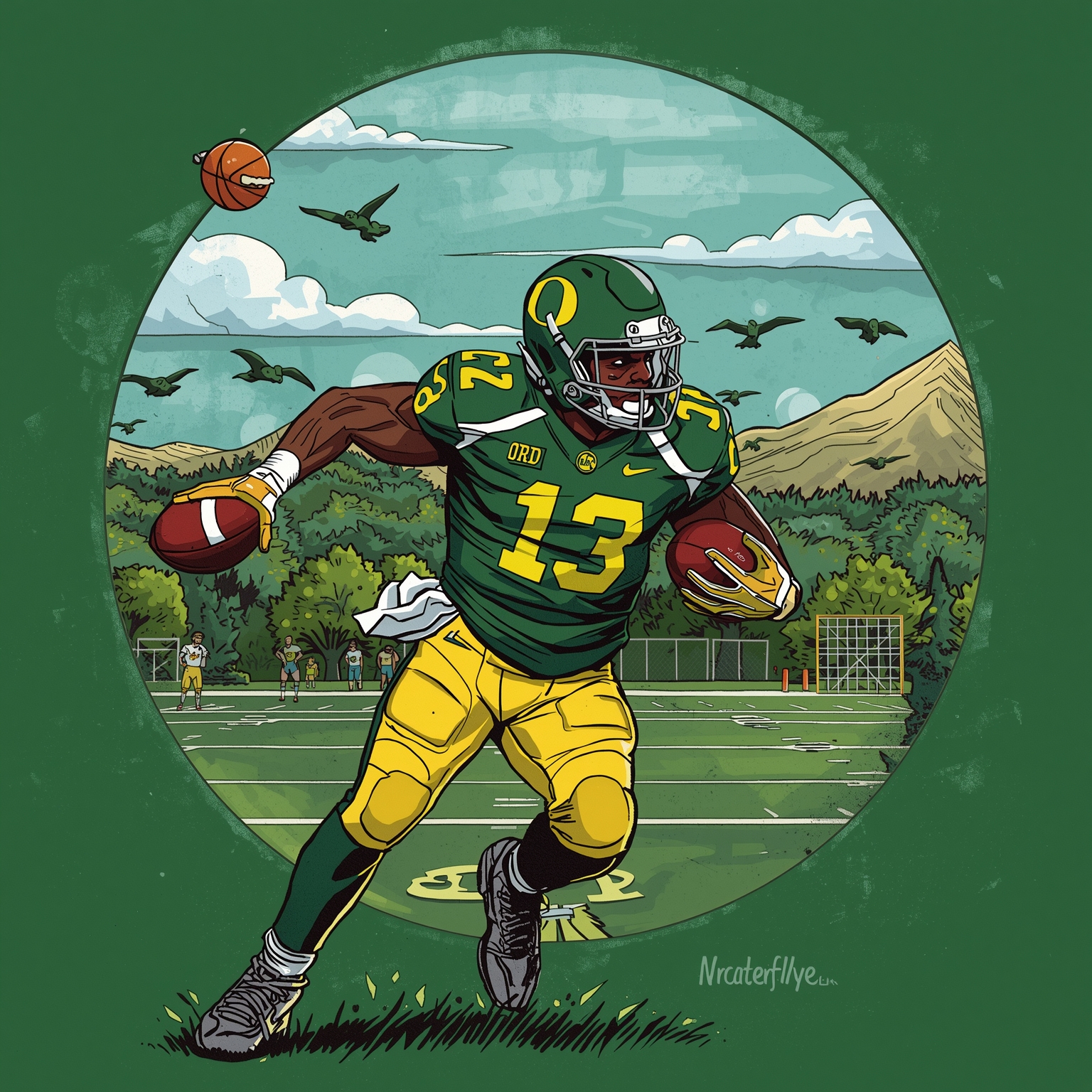 Surprise: Texas Beats Oregon in TV Ratings - painting of Oregon Ducks football venue