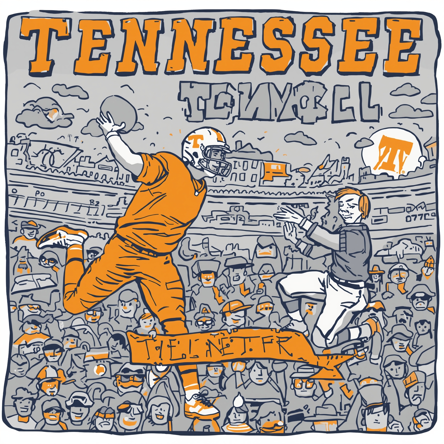 Vols’ Baseball Decommit & Hoops Opener Preview - painting of Tennessee Volunteers baseball,basketball venue