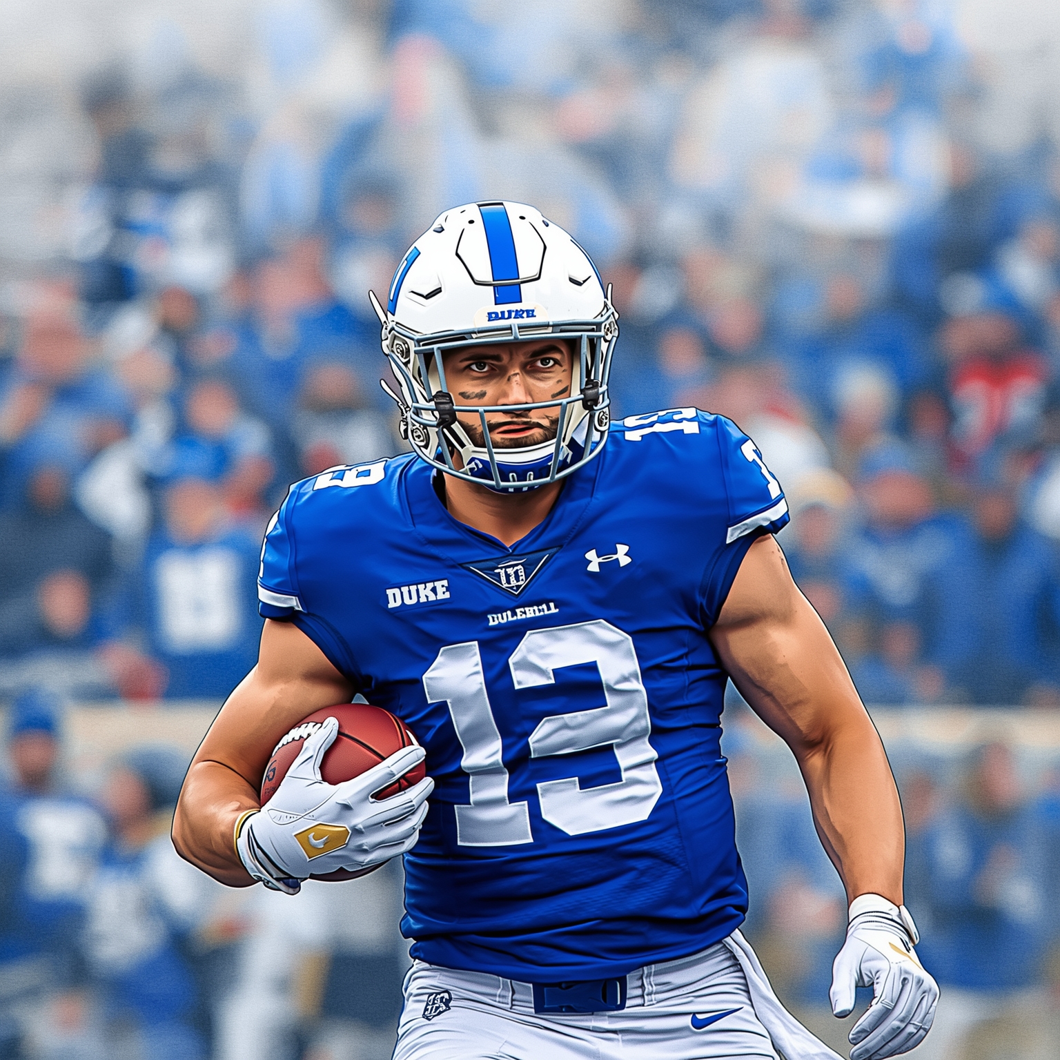 Duke’s Football Thanks & Scheyer’s Competitive Edge - painting of Duke Blue Devils football,basketball venue