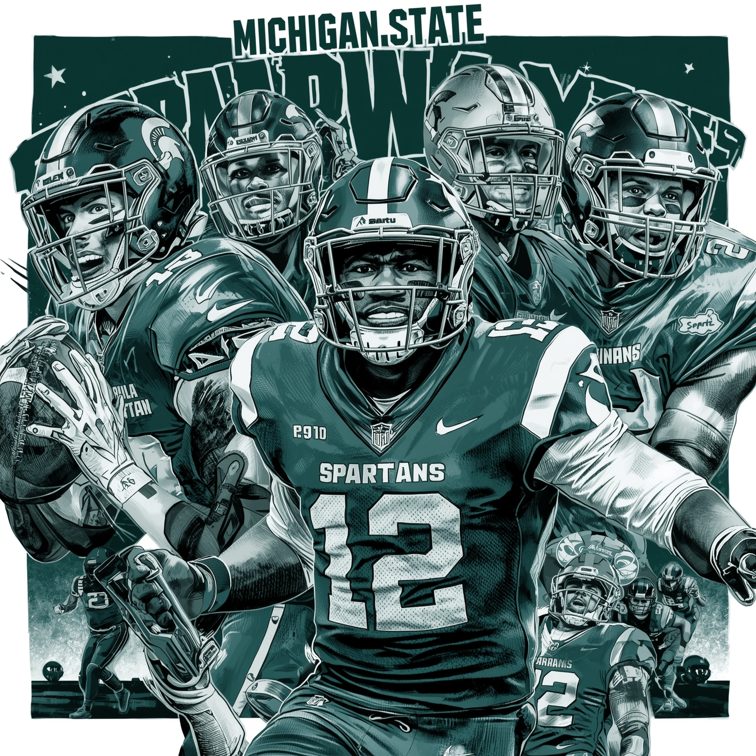Spartans’ Football Future: Rushing Showdowns and Recruit Flips - painting of Michigan State Spartans football venue