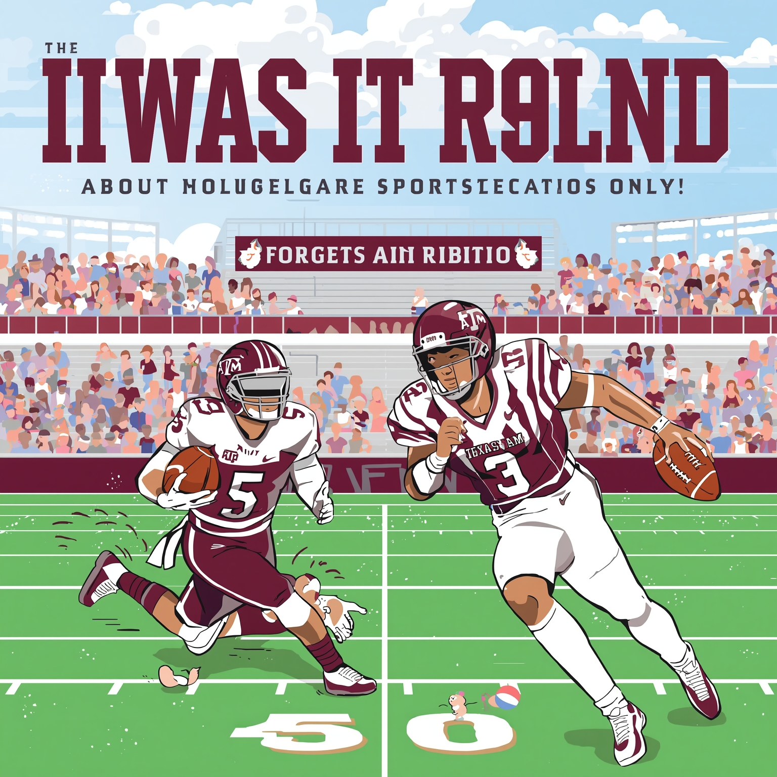 Aggies’ Grid Grind: Score Bets and 5-Star Recruit - painting of Texas A&M Aggies football venue