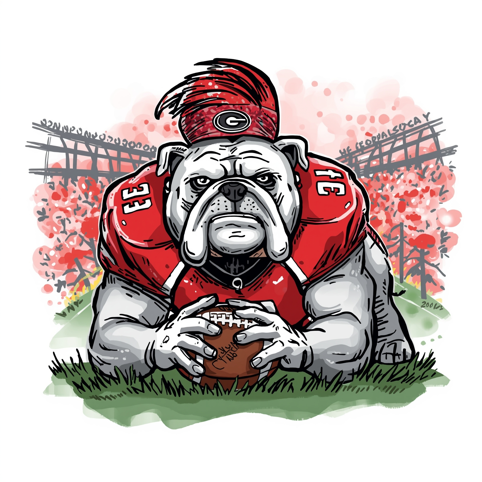 Georgia’s Eighth Straight Win Over Tech: Photo Recap - painting of Georgia Bulldogs football venue