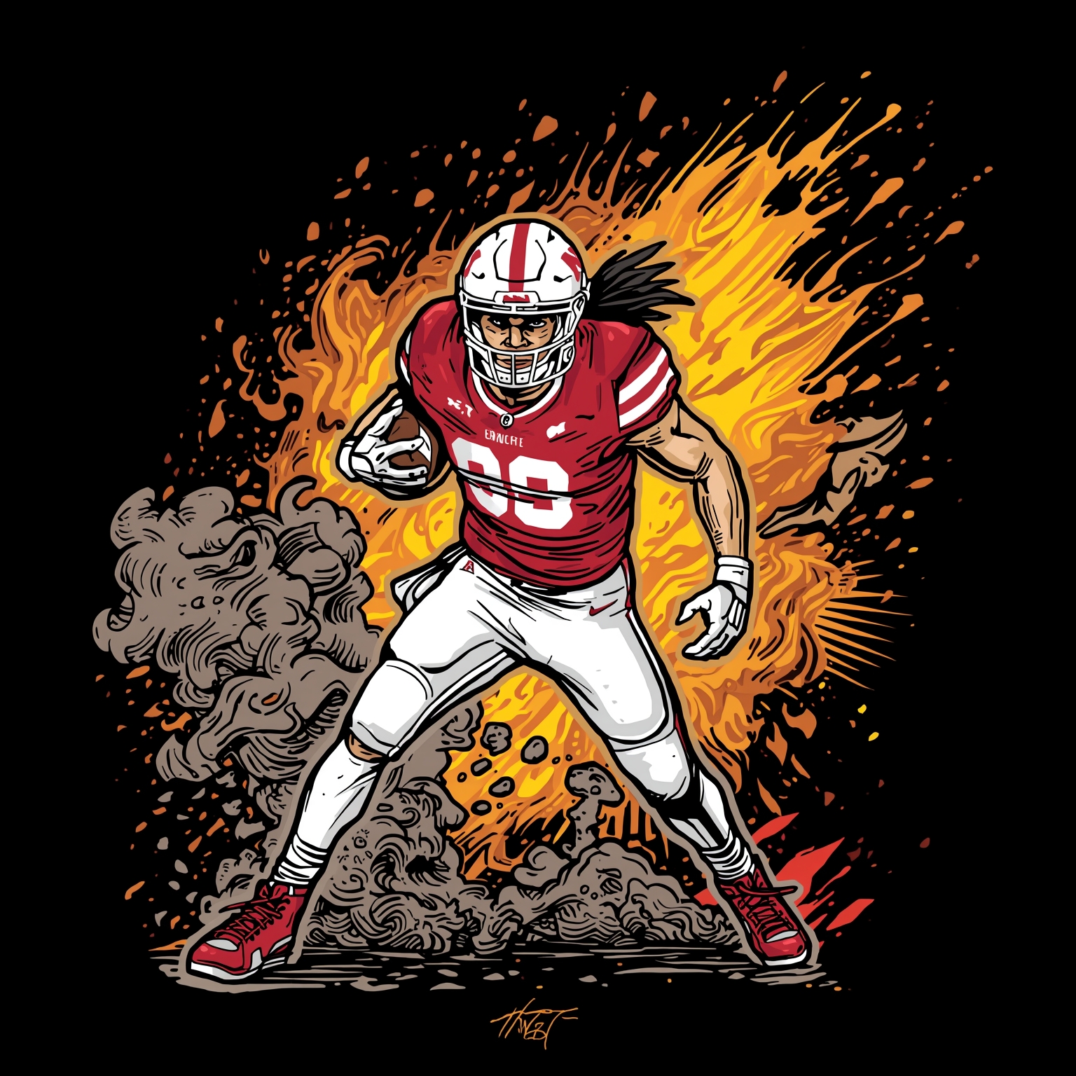 Husker Hurdles: Ankle Sprains and Explosive Iowa Losses - painting of Nebraska Cornhuskers football,basketball venue