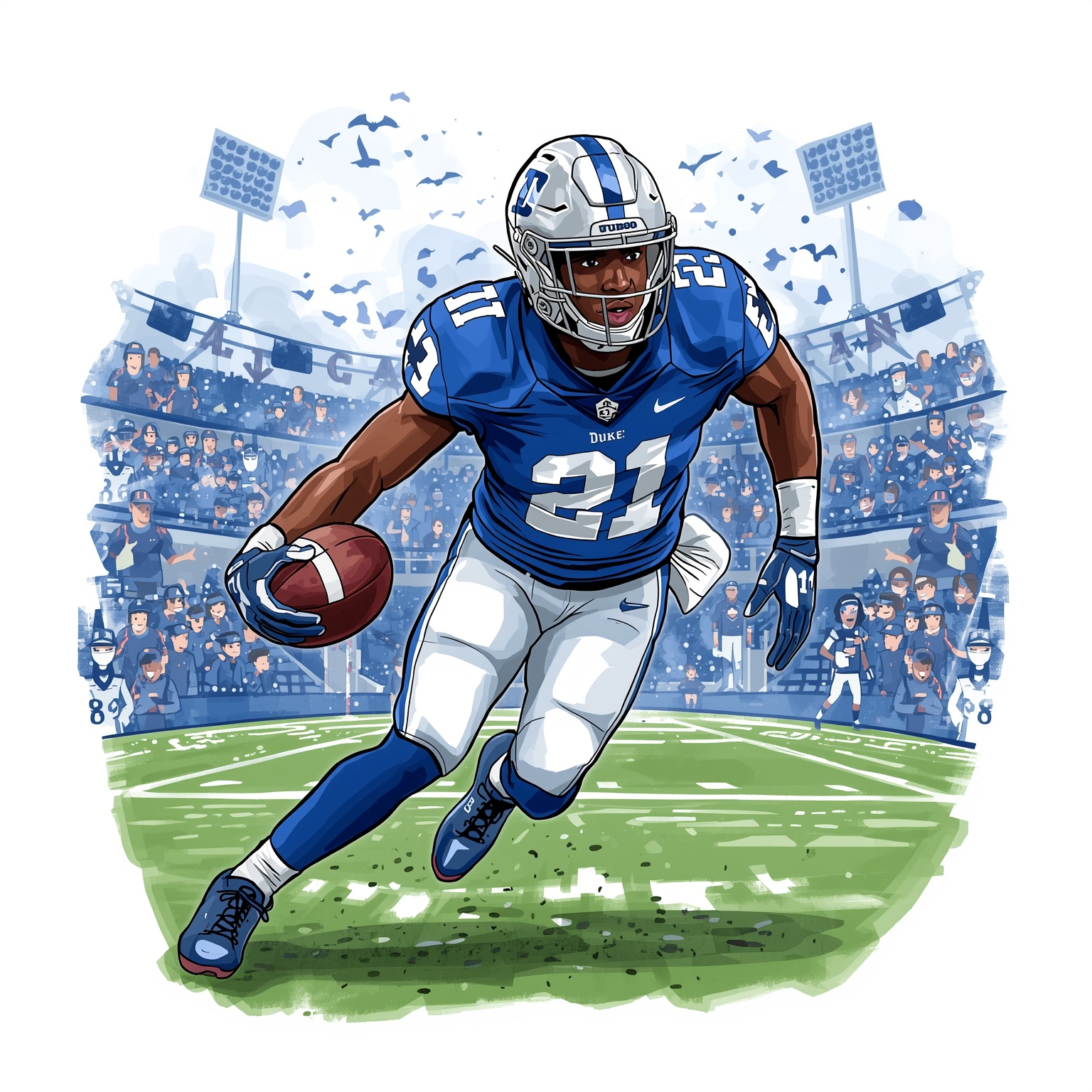 Duke’s Surprising Charge to the ACC Title Game - painting of Duke Blue Devils football venue