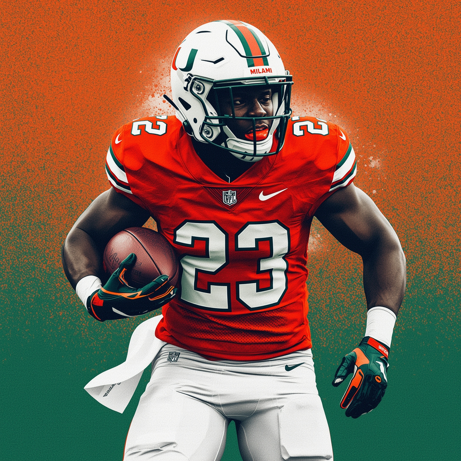 Miami’s Pitt Domination and Toney’s Record Run - painting of Miami Hurricanes football venue