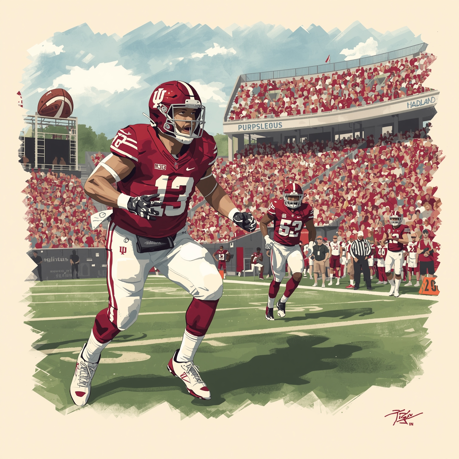 Hoosiers vs Nittany Lions: Odds and Insights - painting of Indiana Hoosiers football venue