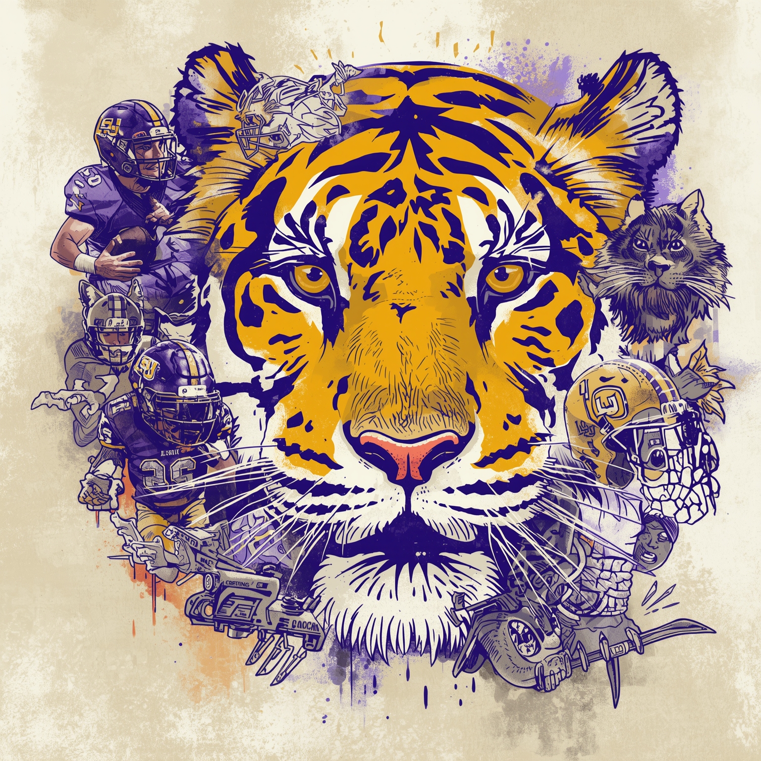 LSU Tigers Secure Top Recruits Amid Coaching Chaos - painting of LSU Tigers football venue