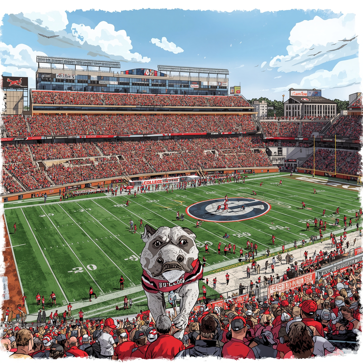 SEC Rematch Prep and AP’s Final Top 25 Rankings - painting of Georgia Bulldogs football venue