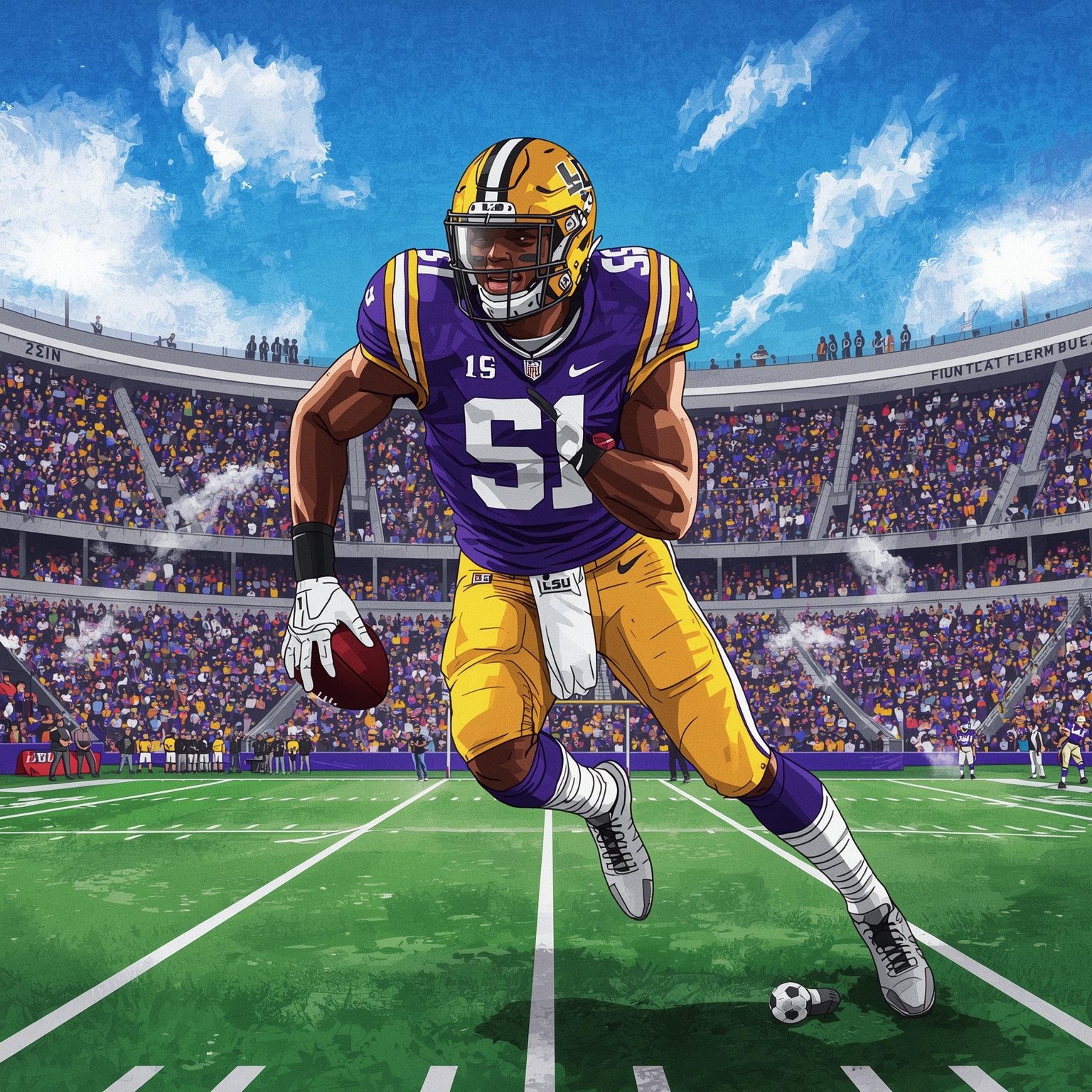 Recruitment Wars: LSU’s Stars Snatched by FSU, OSU - painting of LSU Tigers football venue