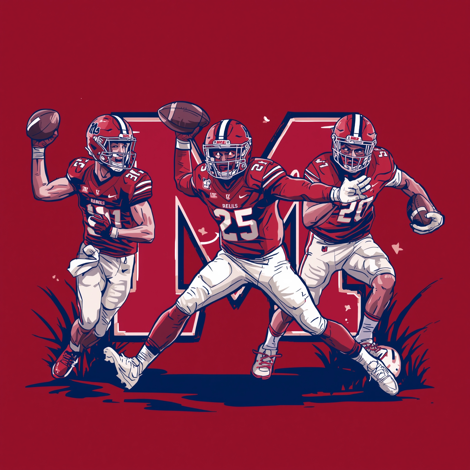 Rebels Flip Recruits and Clash with the Irish - painting of Ole Miss Rebels football,basketball venue