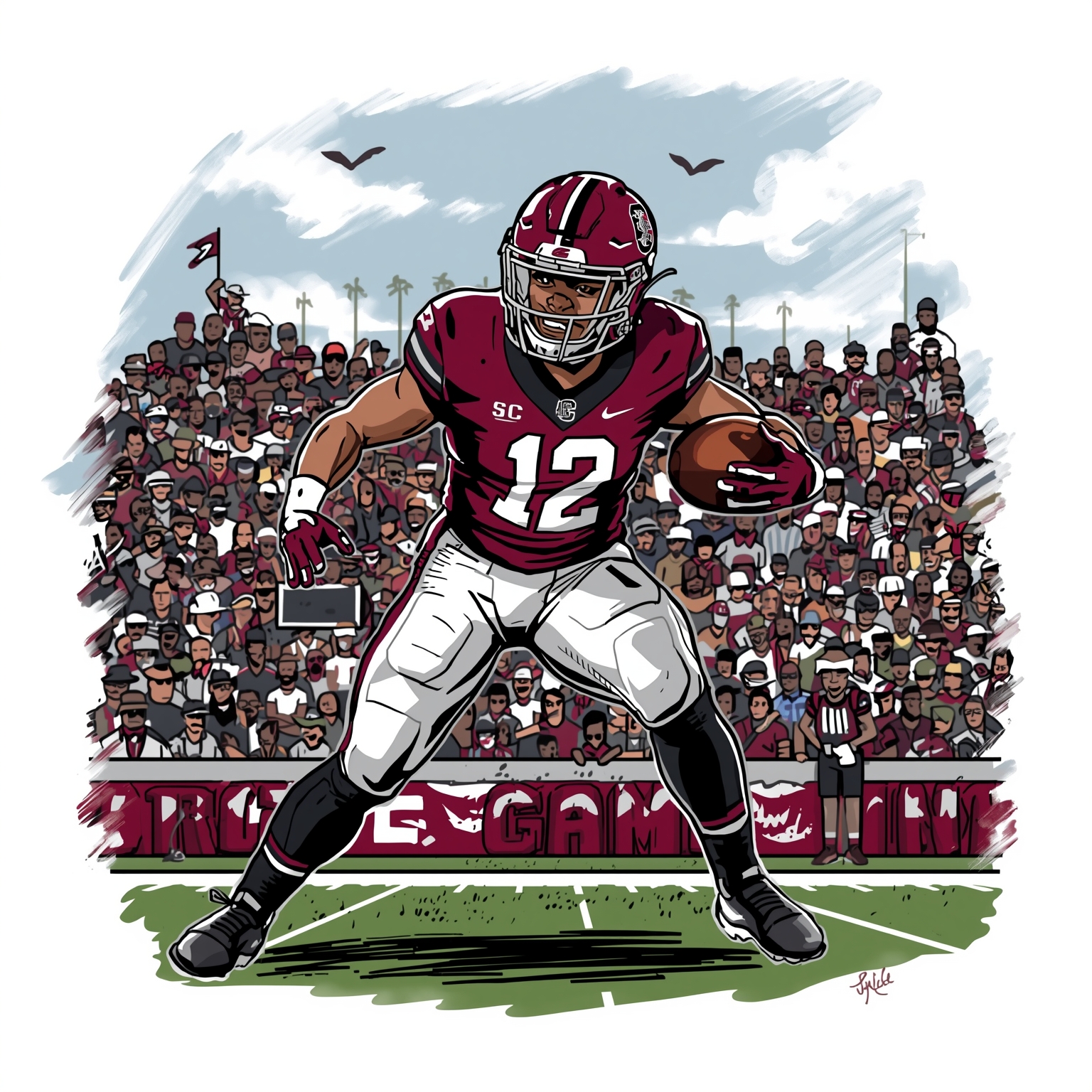 Gamecocks Land Do-It-All Safety Prospect - painting of South Carolina Gamecocks football venue