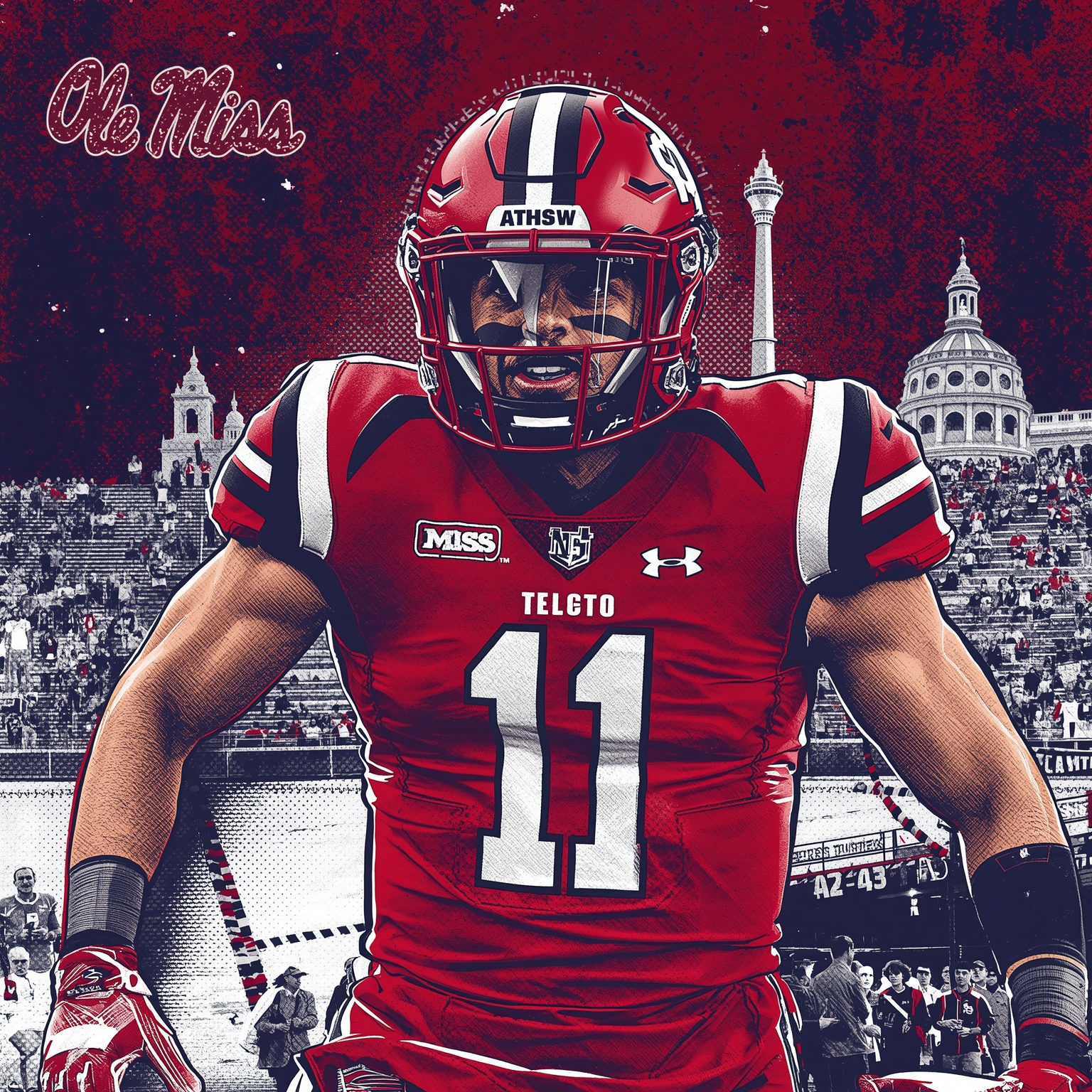Ole Miss Football Frenzy: Coaching Moves and Recruiting - painting of Ole Miss Rebels football venue