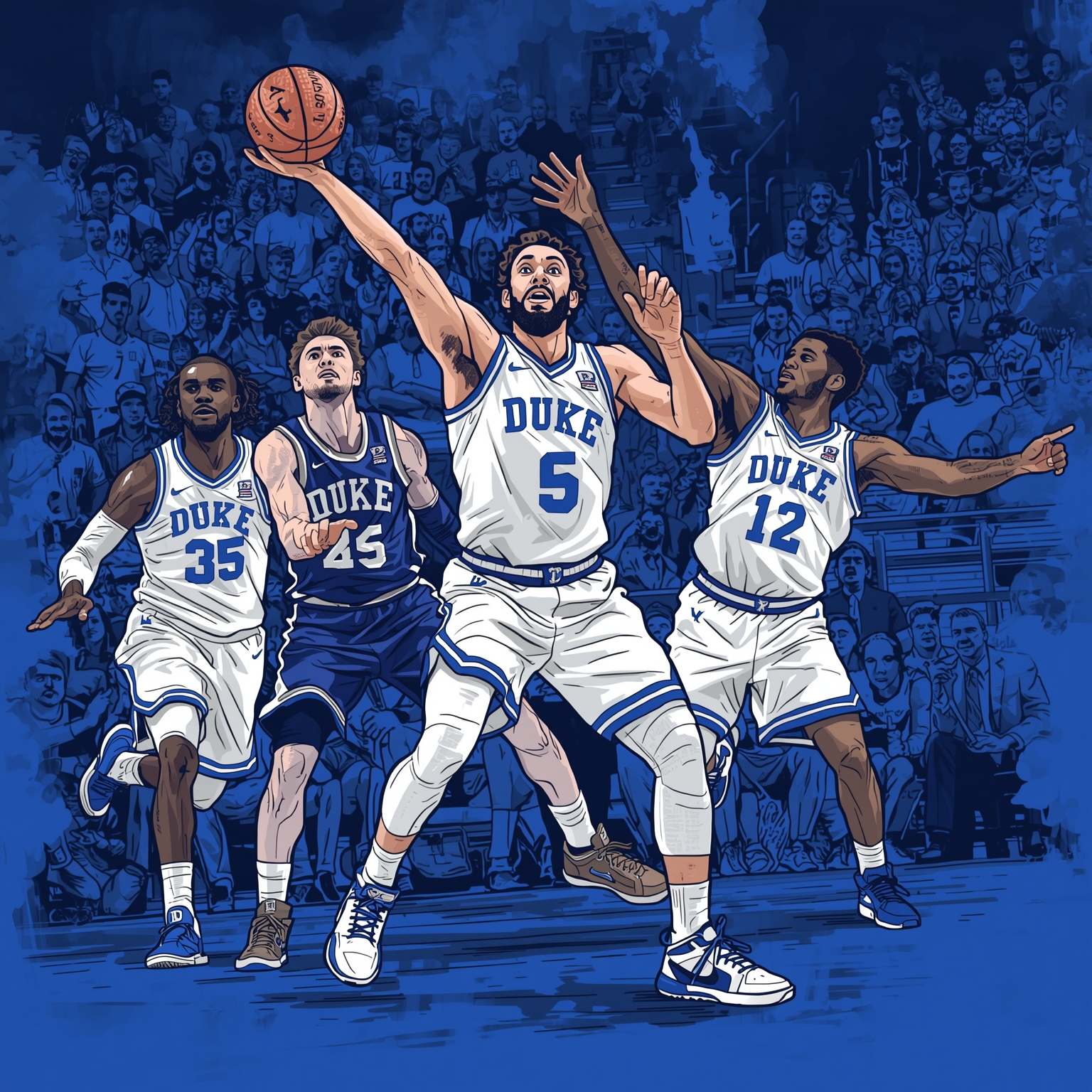Boozer’s Duke Debut: Dad’s Advice Meets Record Nights - painting of Duke Blue Devils basketball venue