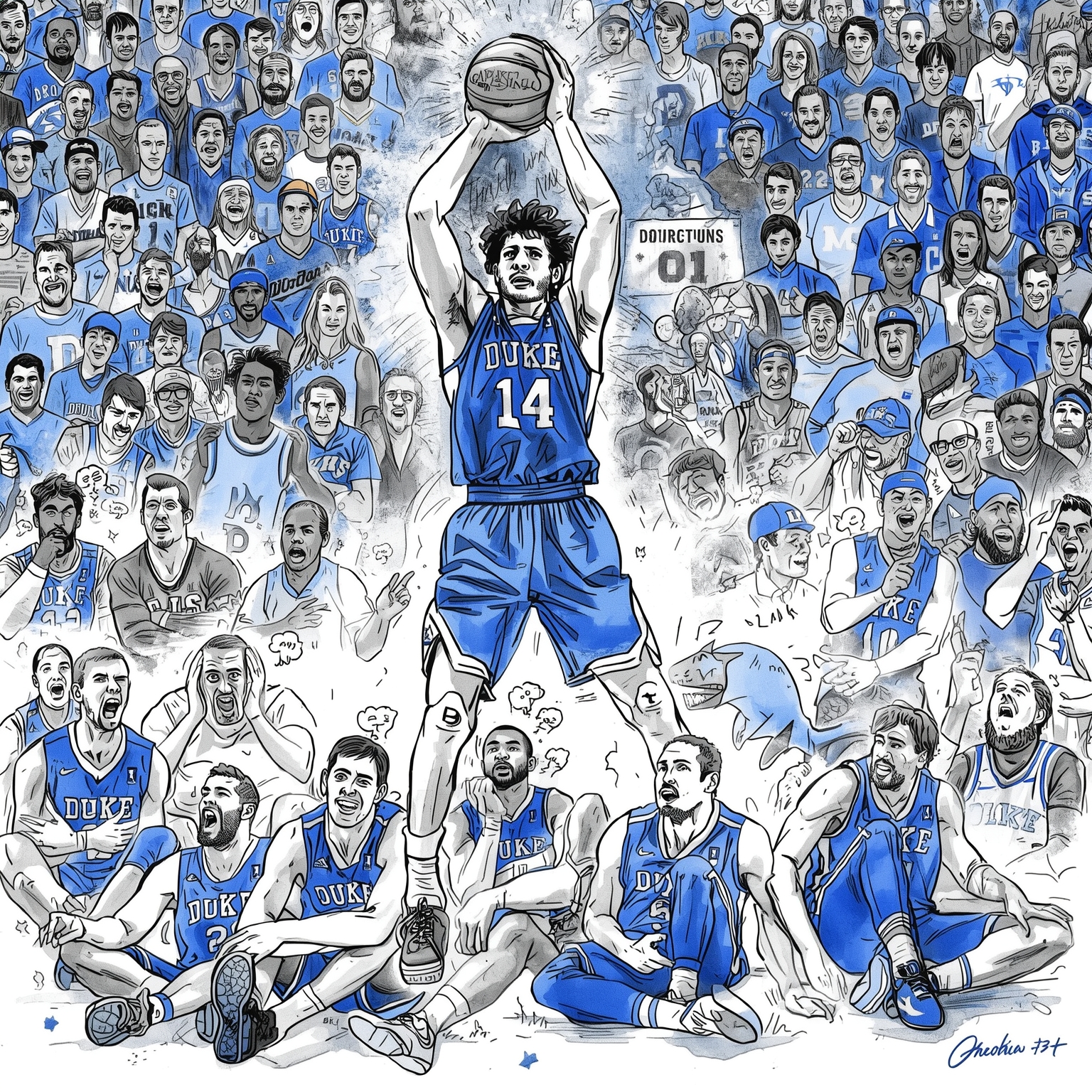 Duke’s Road Triumphs: Boozer’s Brilliance & Haters - painting of Duke Blue Devils basketball venue
