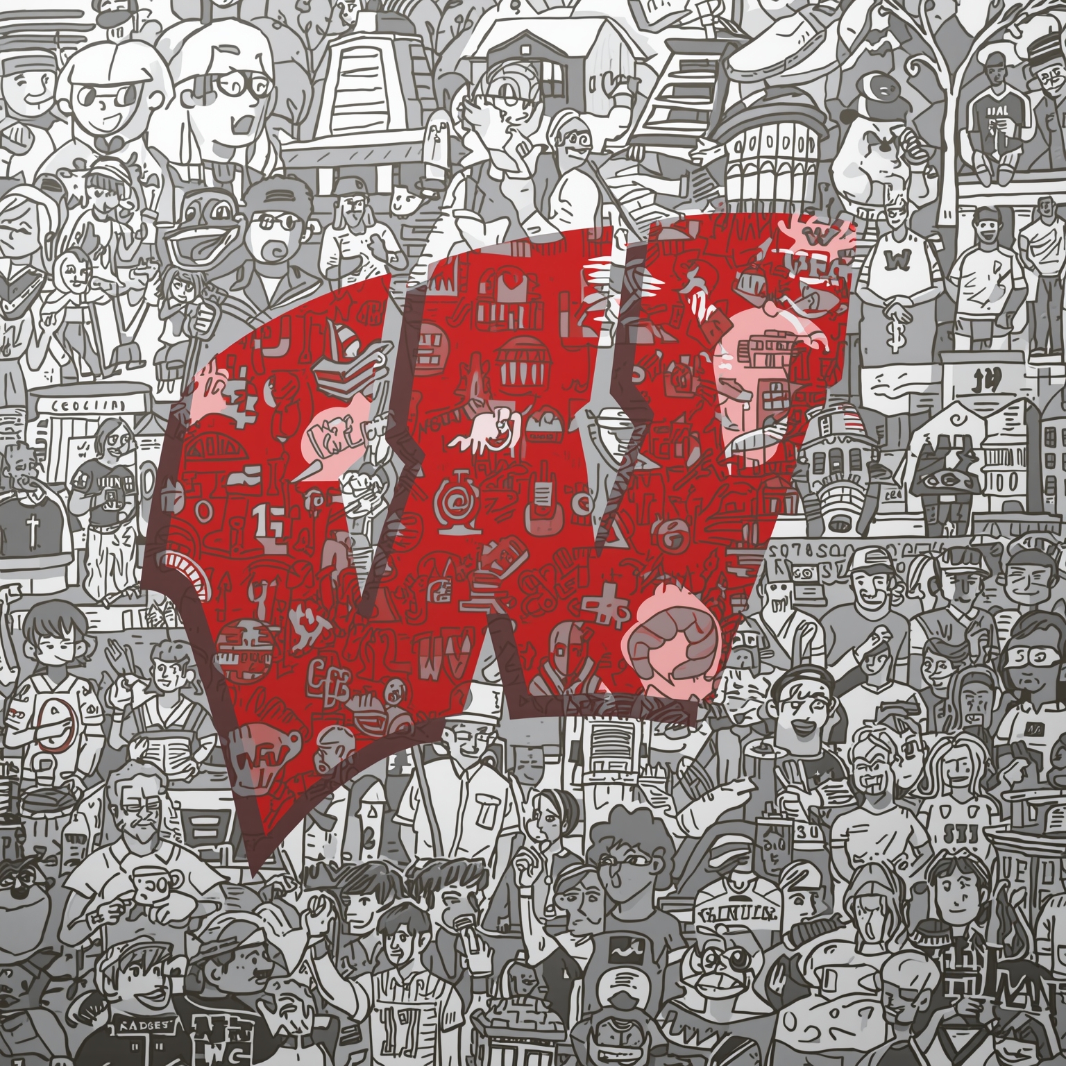 Badgers’ Almost Bowl Bid & Ranking Surge - painting of Wisconsin Badgers football basketball venue