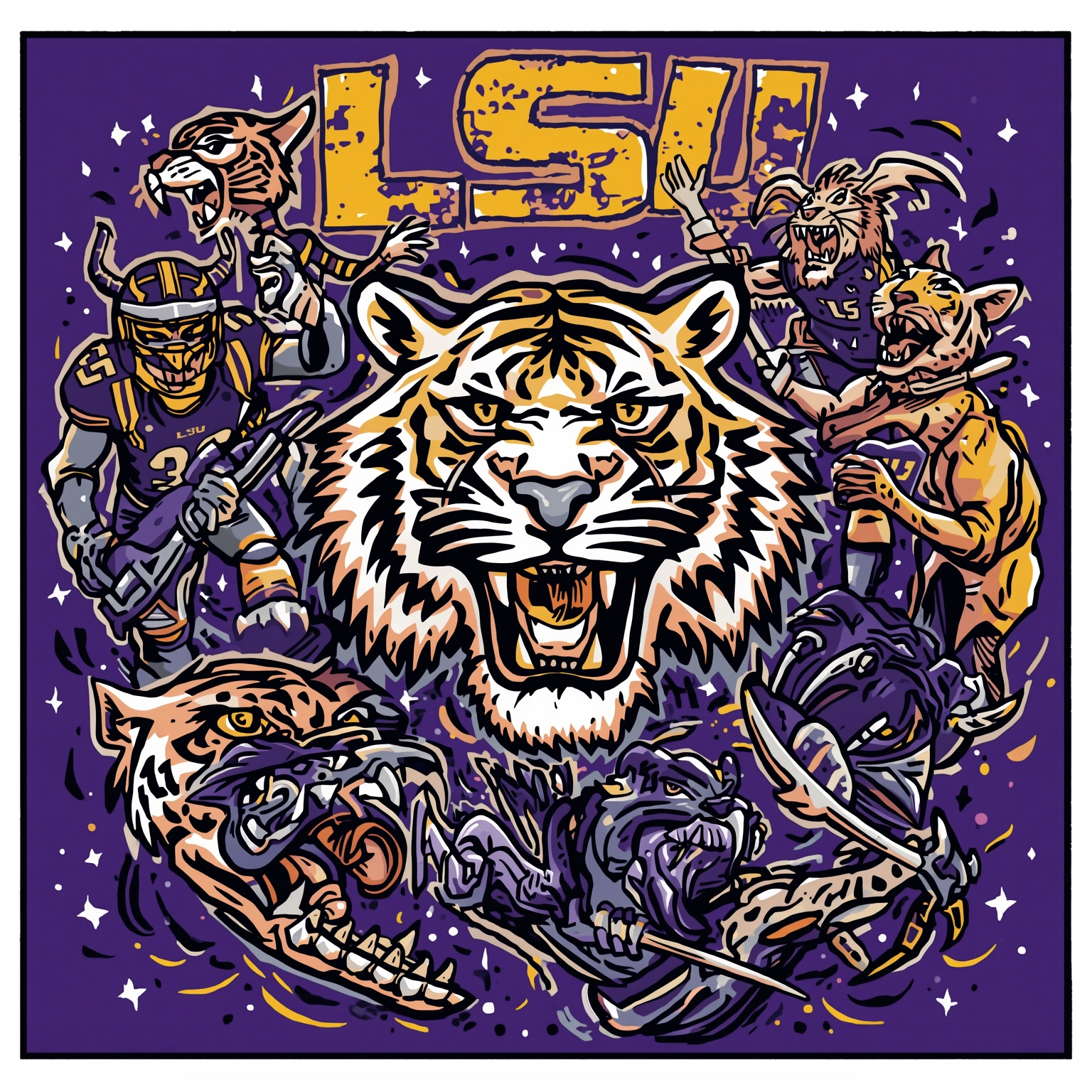 LSU Tigers Transfer Portal Turmoil - painting of LSU Tigers football venue
