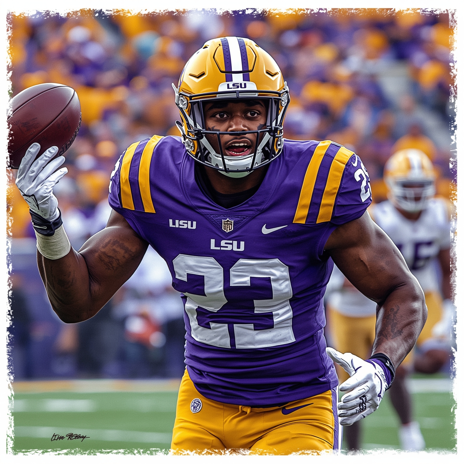 Freshman CB DJ Pickett Dominates in LSU Debut Season - painting of LSU Tigers football venue