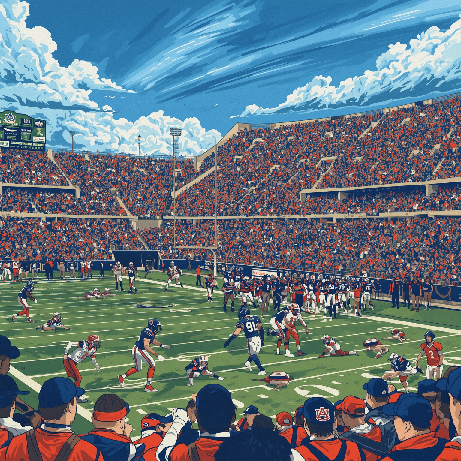Auburn’s Offseason Shakeup and Coaching Gambit - painting of Auburn Tigers football venue