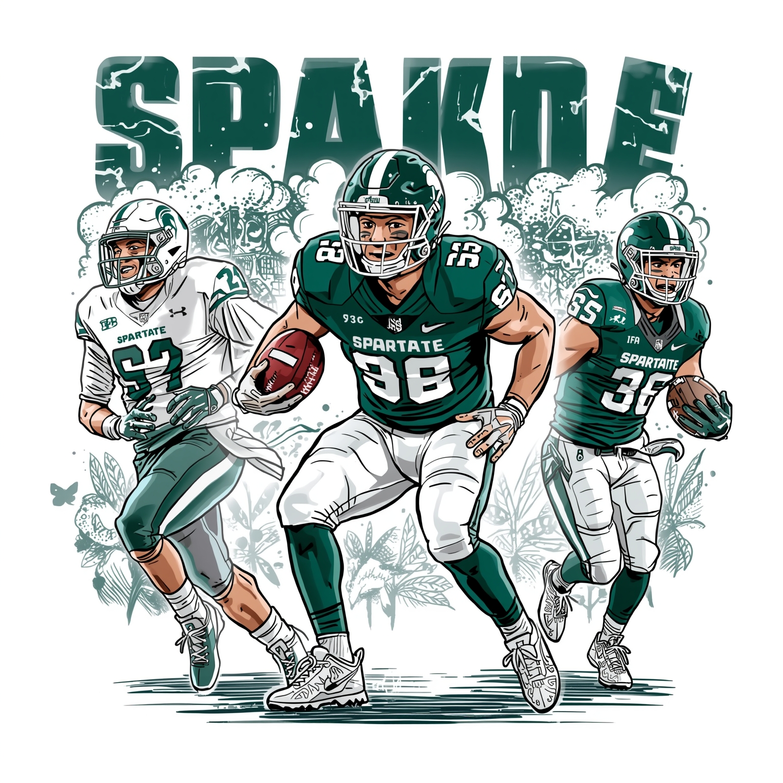 Spartan Shakeup: New Coach, Star Receiver Exits - painting of Michigan State Spartans football venue