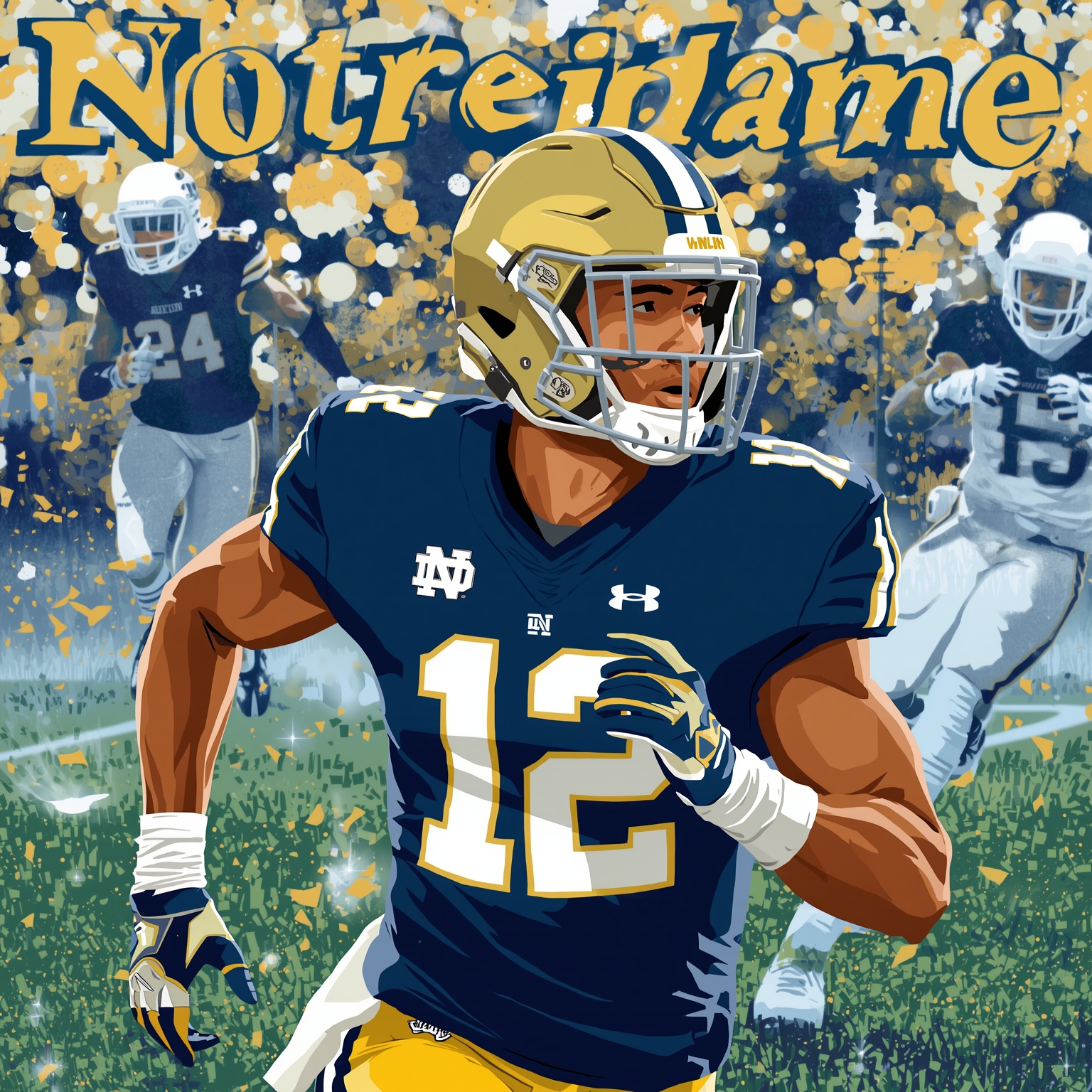 Notre Dame’s Bold Gambit to Retain Freeman - painting of Notre Dame Fighting Irish football venue