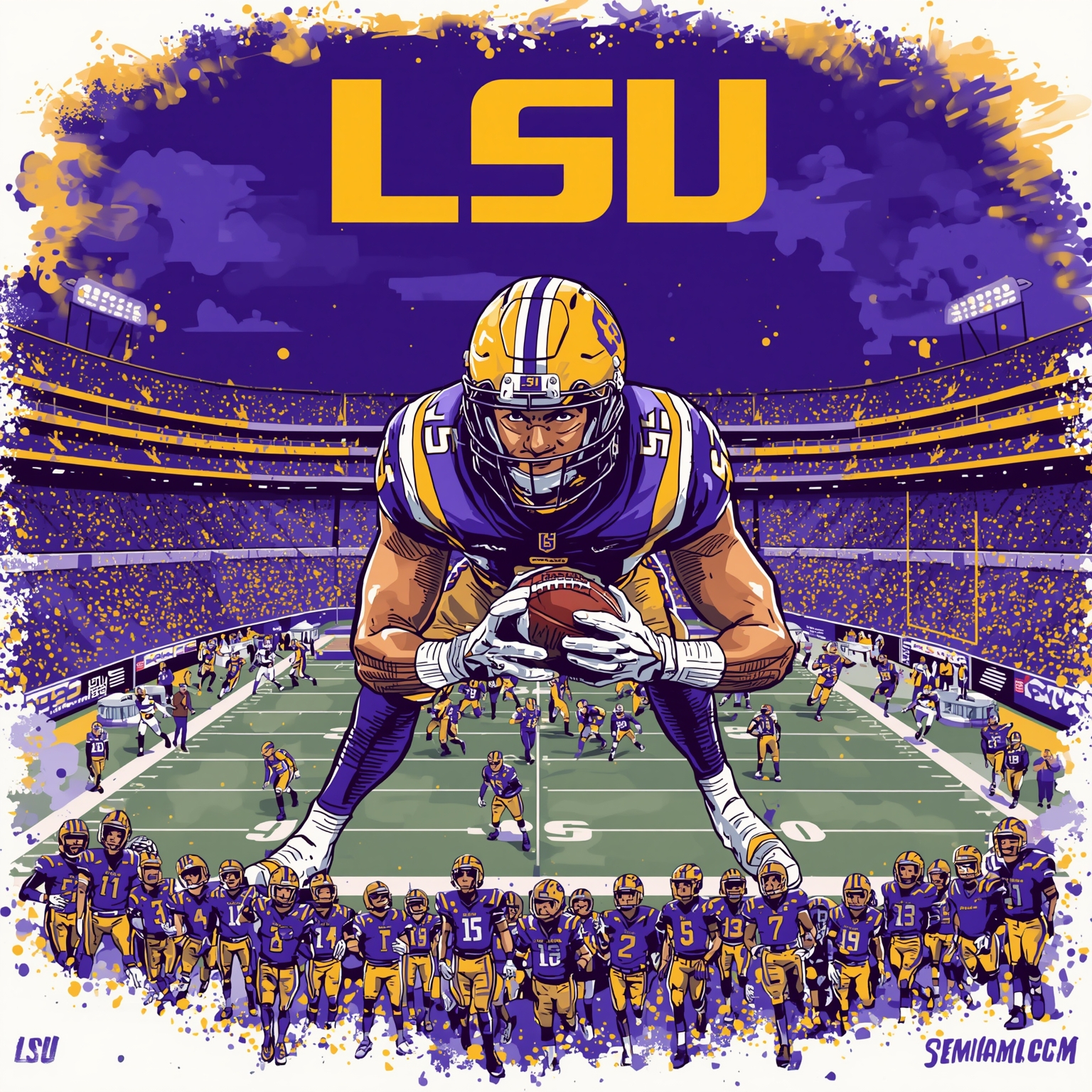 LSU Staffer Emerges as Oregon State DC Candidate - painting of LSU Tigers football venue