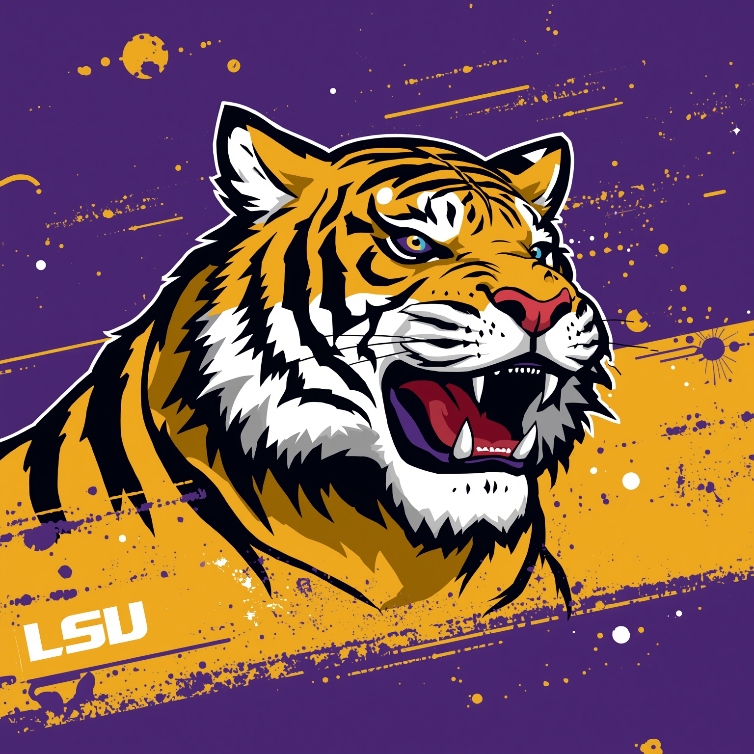 Smart and Clark Roar Over Kiffin’s LSU Football Switch - painting of LSU Tigers football venue