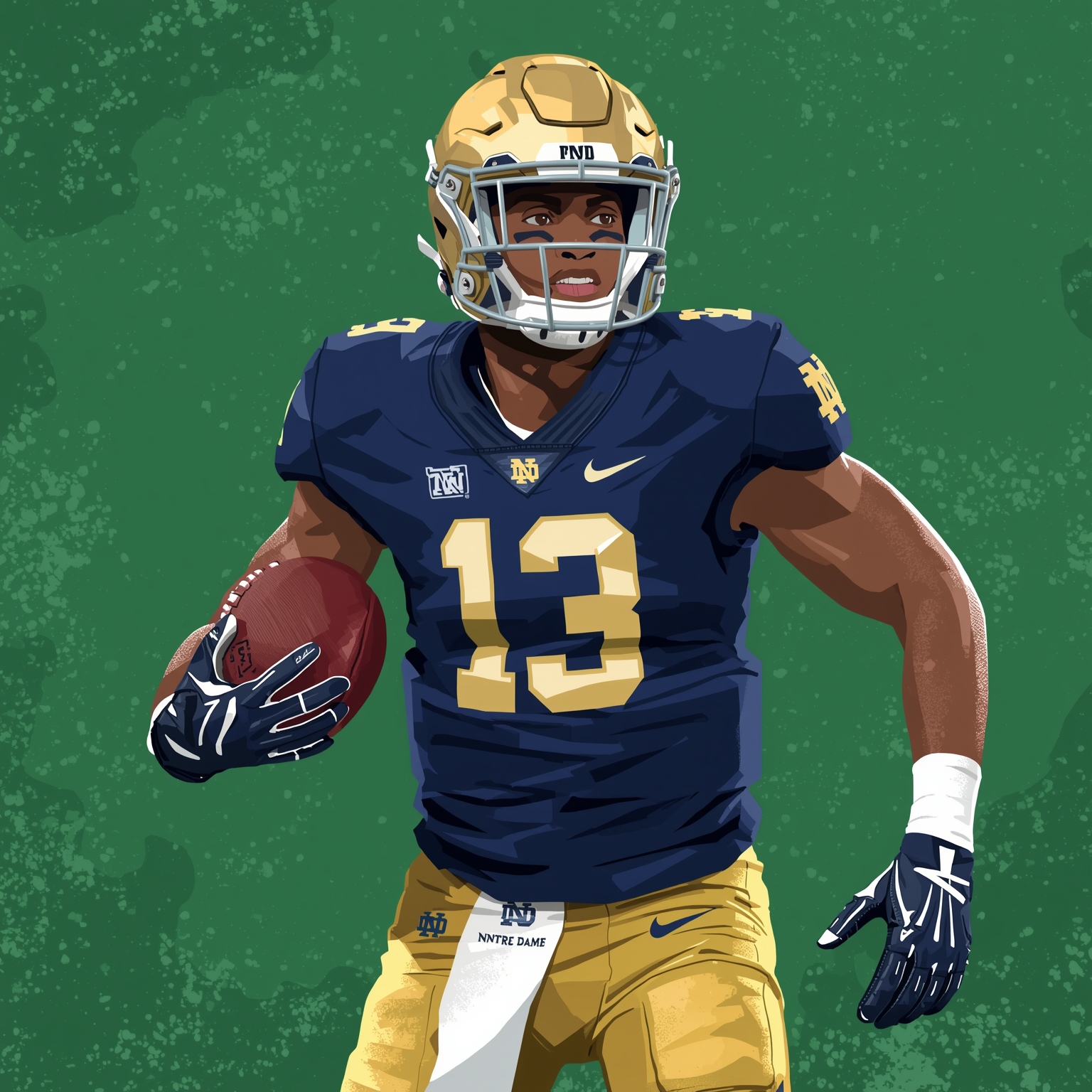 Irish Recruit Ace Alston Amid ACC Playoff Feud - painting of Notre Dame Fighting Irish football venue