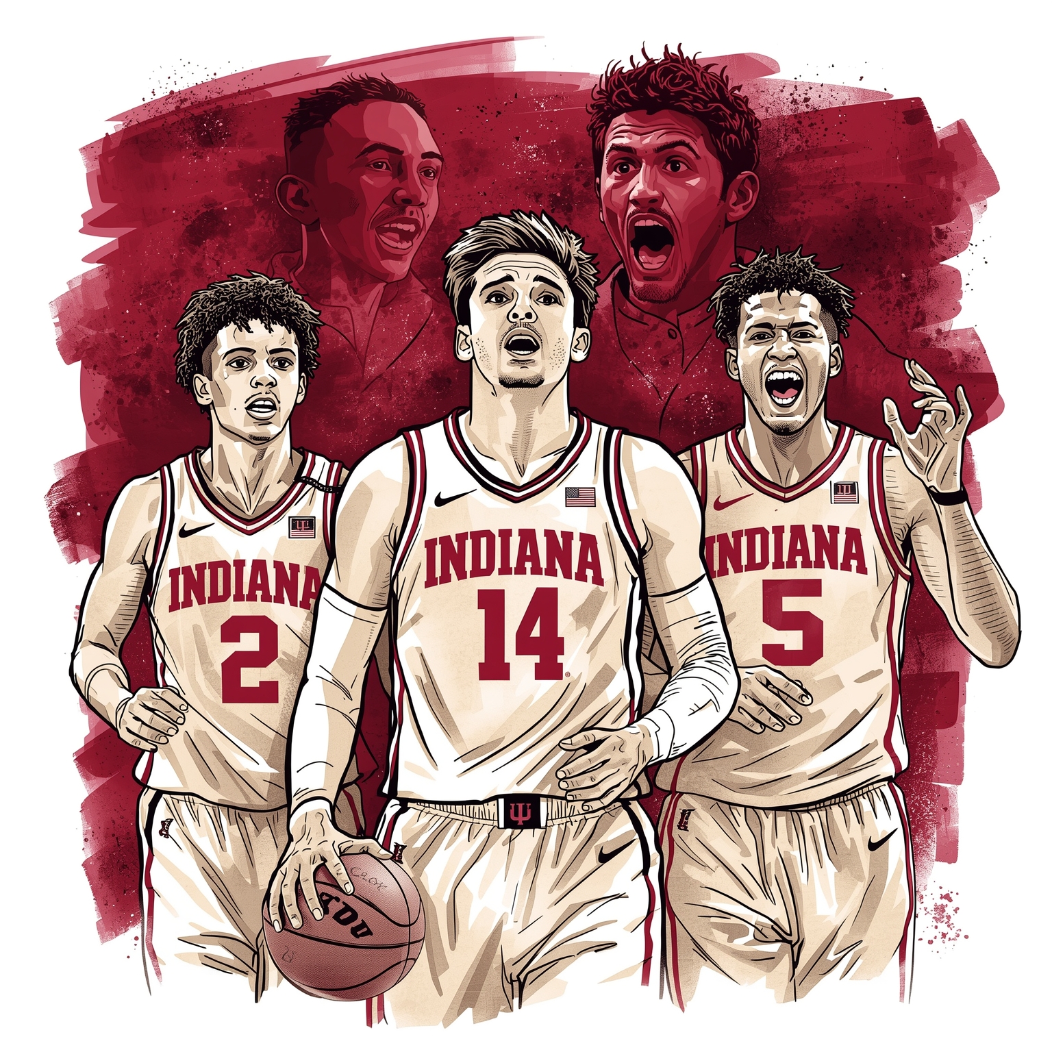 Hoosiers’ Rising Star and Coach’s Bold Lineup Shuffle - painting of Indiana Hoosiers basketball venue