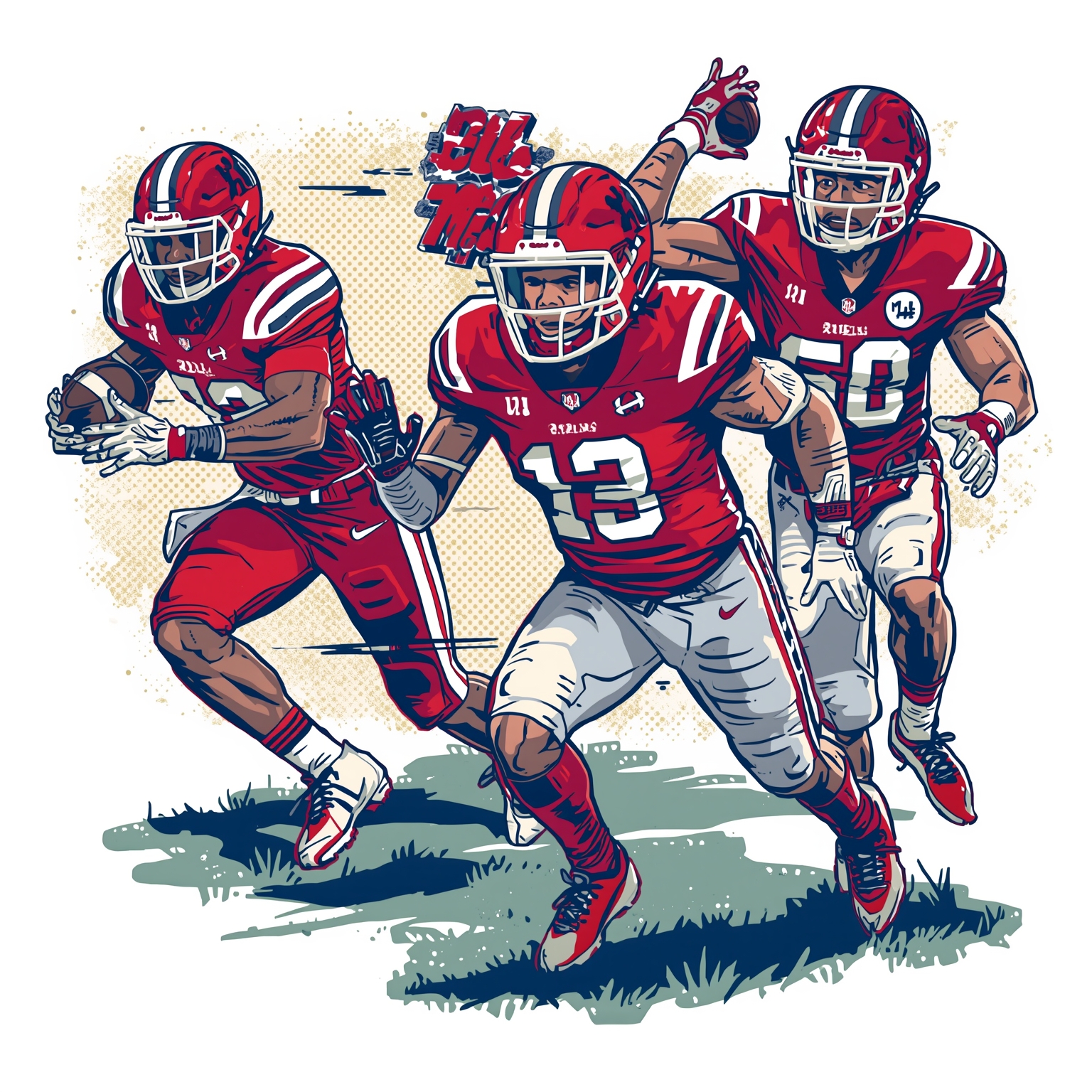 Ole Miss Football: SEC Showdowns and Recruit Revelations - painting of Ole Miss Rebels football venue