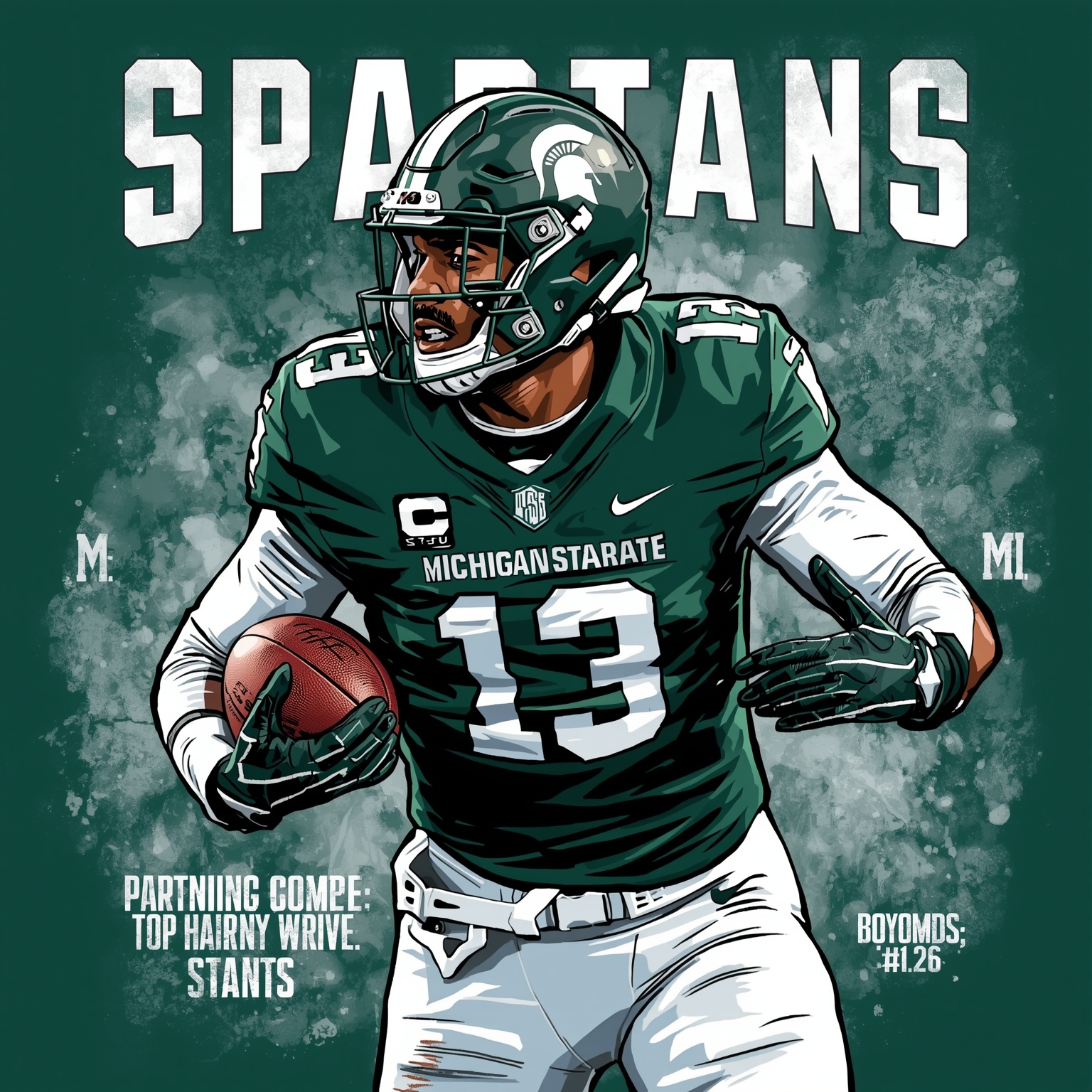 Spartans Need a Tight End Breakthrough in 2026 - painting of Michigan State Spartans football venue