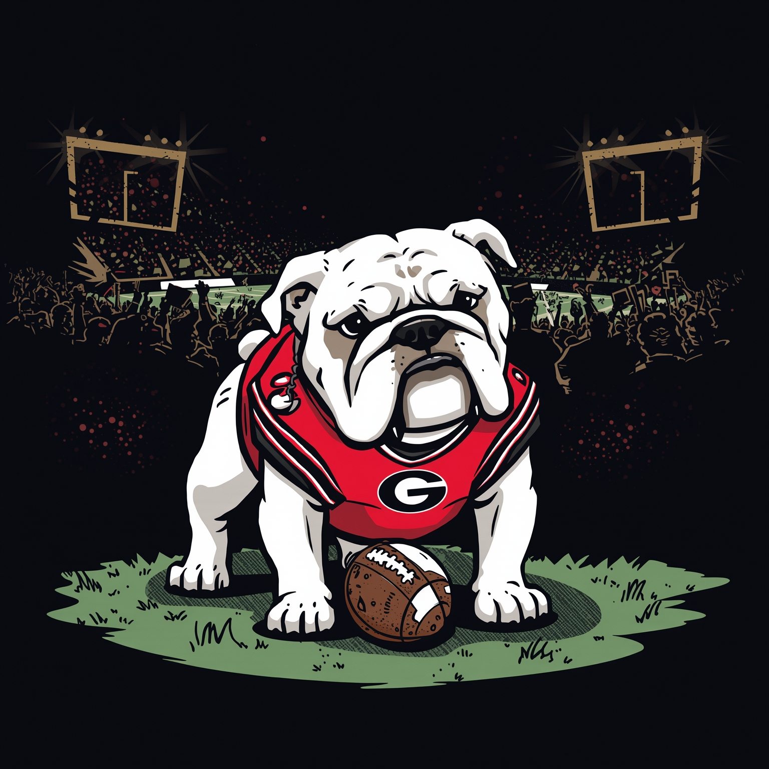 Shoplifting Snafu Sidelines Georgia Bulldogs - painting of Georgia Bulldogs football venue