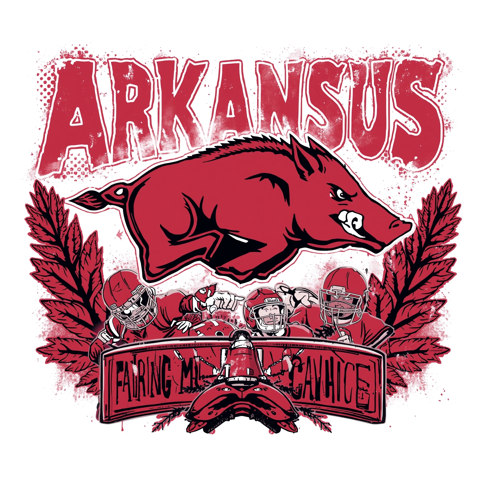 Razorbacks Get Free Week Two After Whittingham Retires - painting of Arkansas Razorbacks football venue
