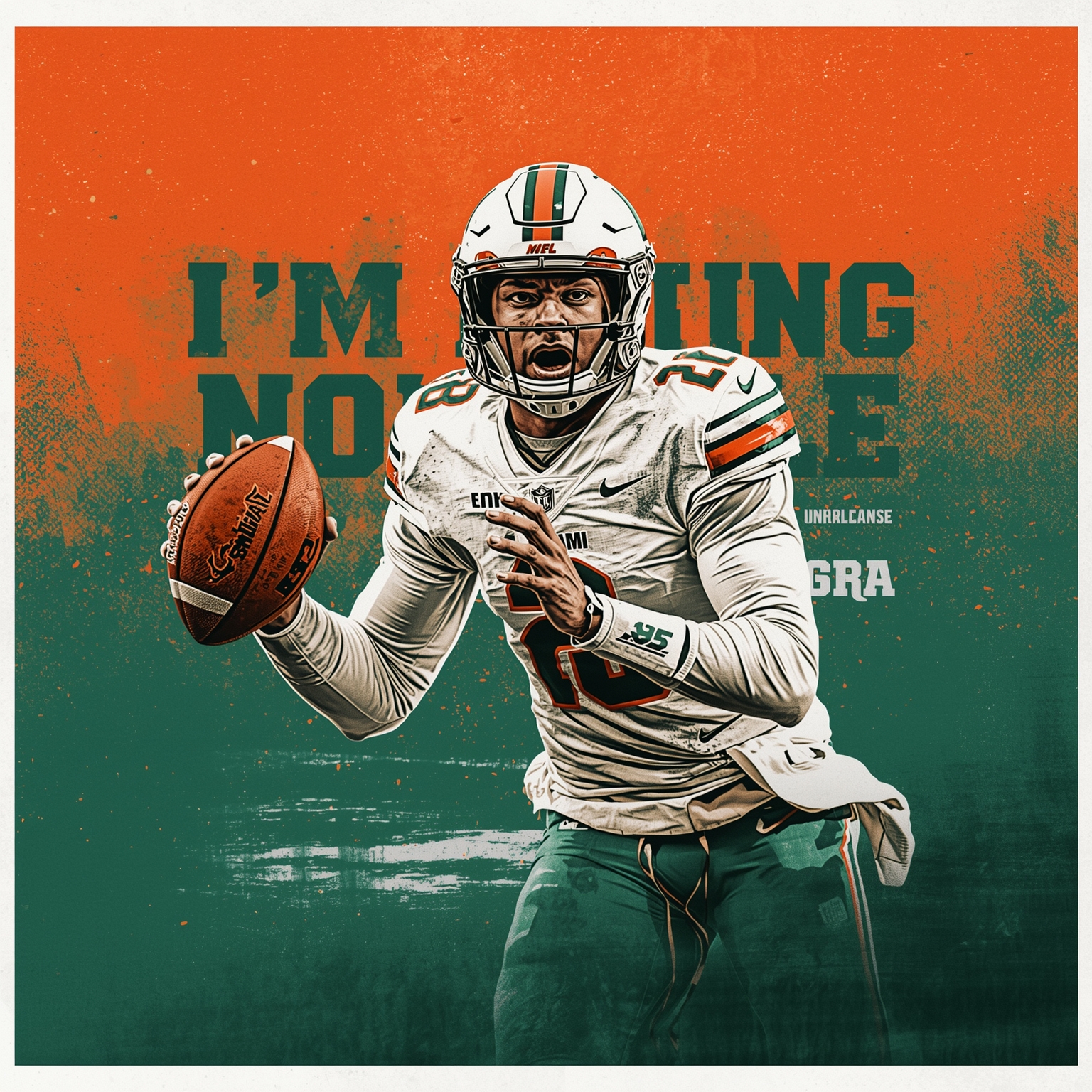Hurricanes’ Draft Stars and Basketball Showdown - painting of Miami Hurricanes football, basketball venue