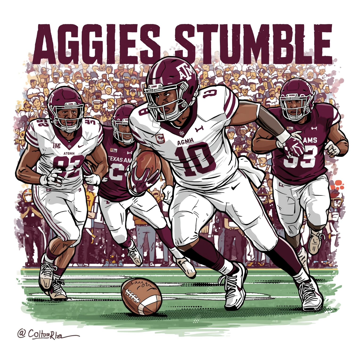 Aggies Stumble: Kicking Woes and Recruiting Misses - painting of Texas A&M Aggies football venue