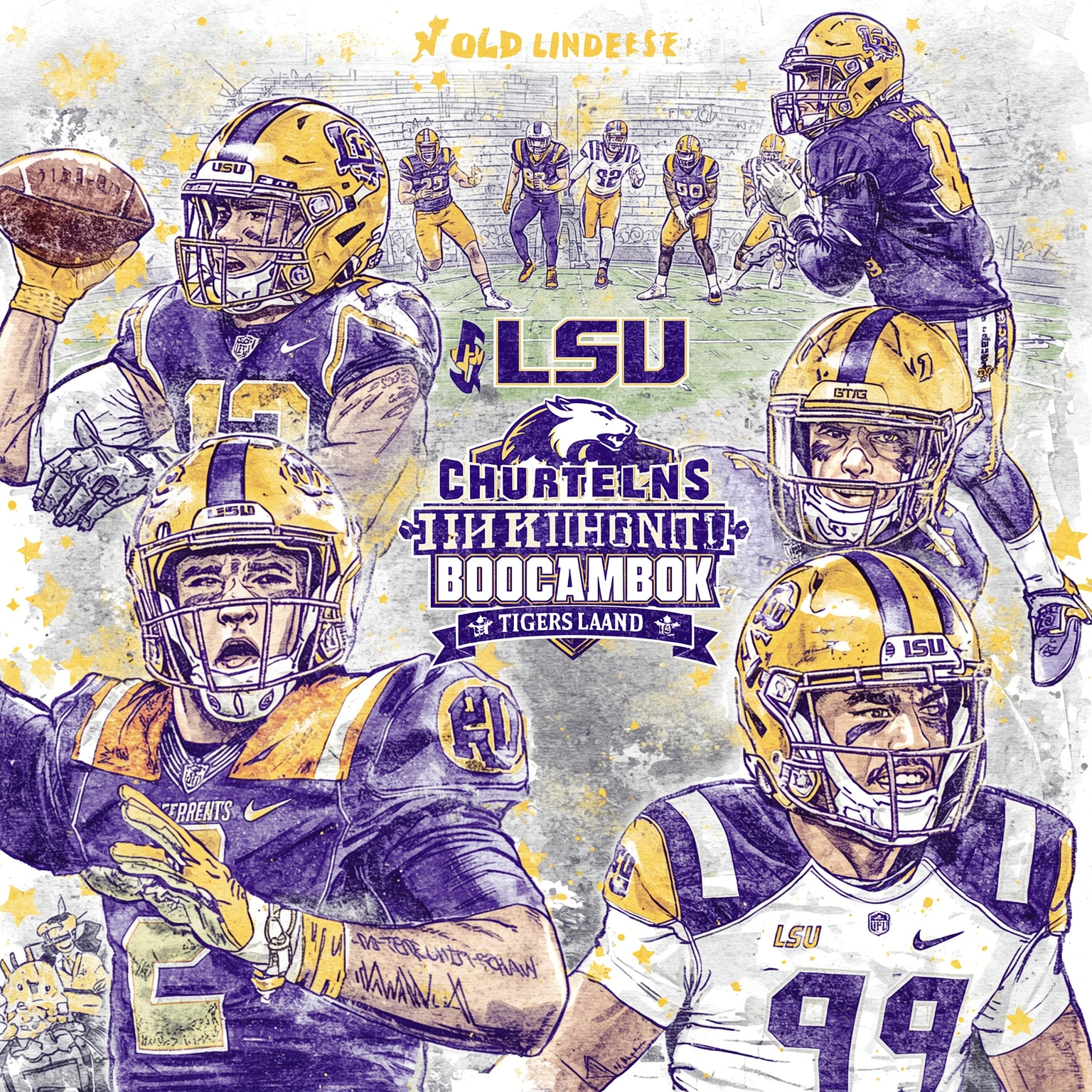 Kiffin’s Recruitment Bonanza: Tigers Land Top DT - painting of LSU Tigers football venue