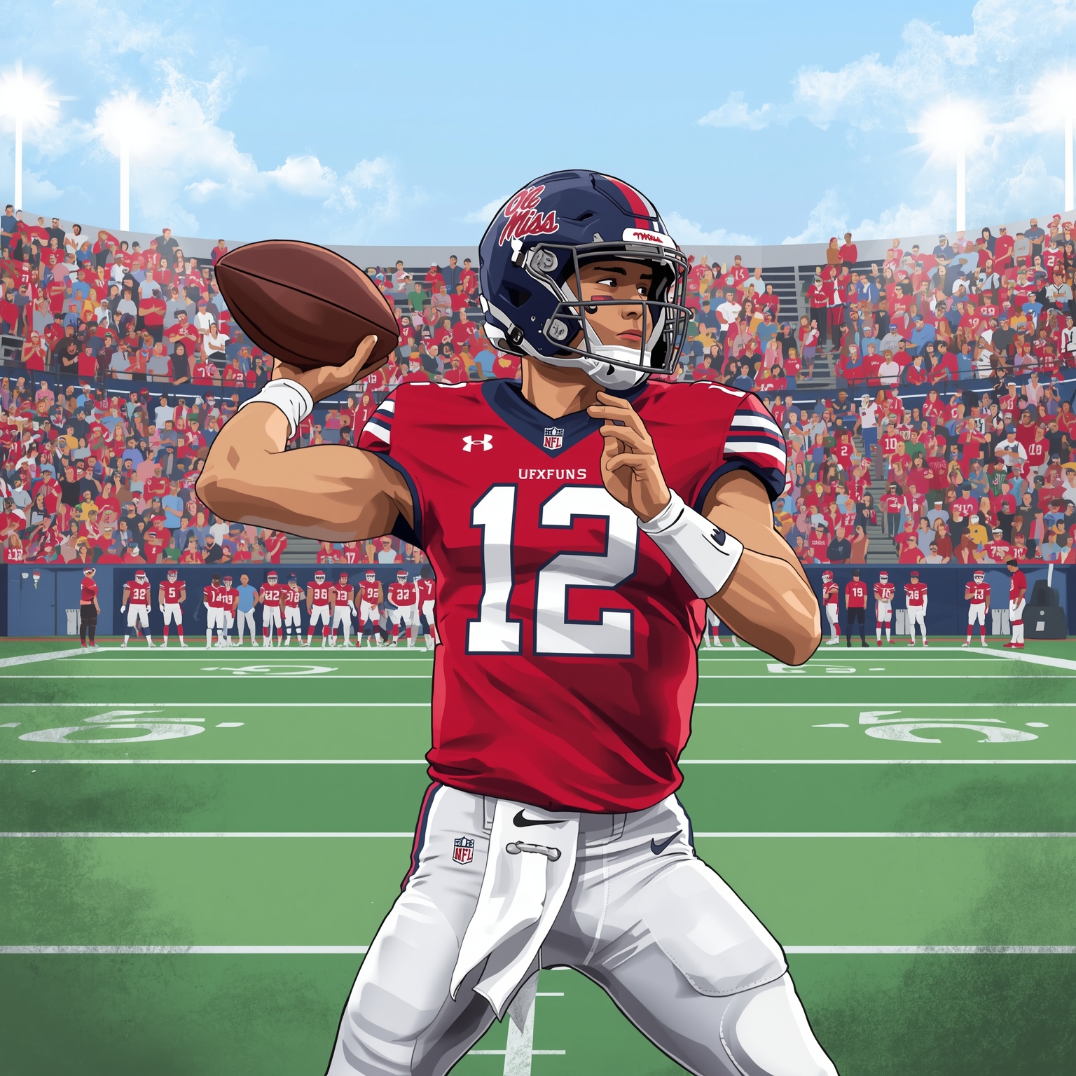 Hot Takes: Rebels QB Shakeup & Heisman Hunt - painting of Ole Miss Rebels football venue