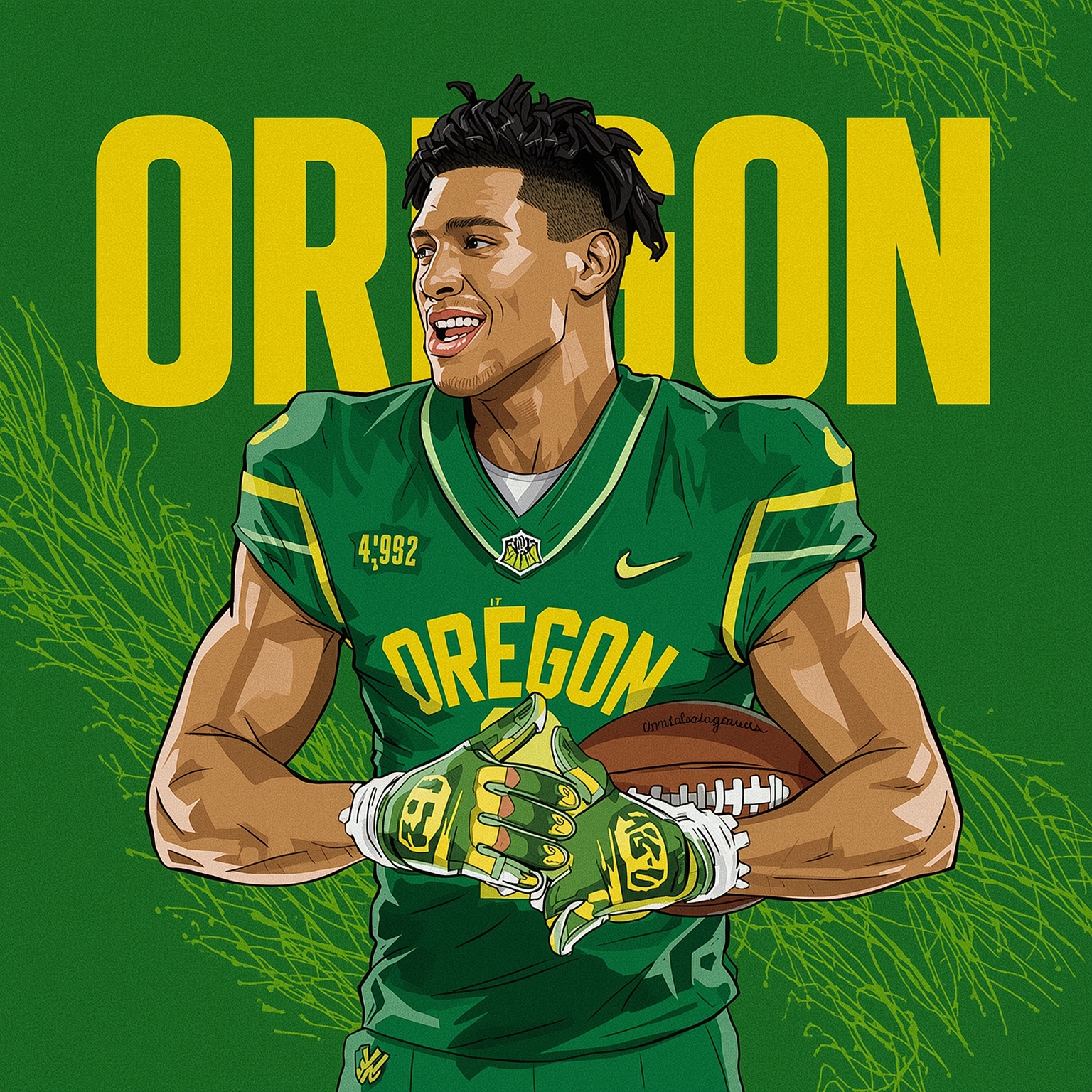 Oregon Ducks’ Heisman Hopes and 1,000-Point Milestone - painting of Oregon Ducks football,basketball venue